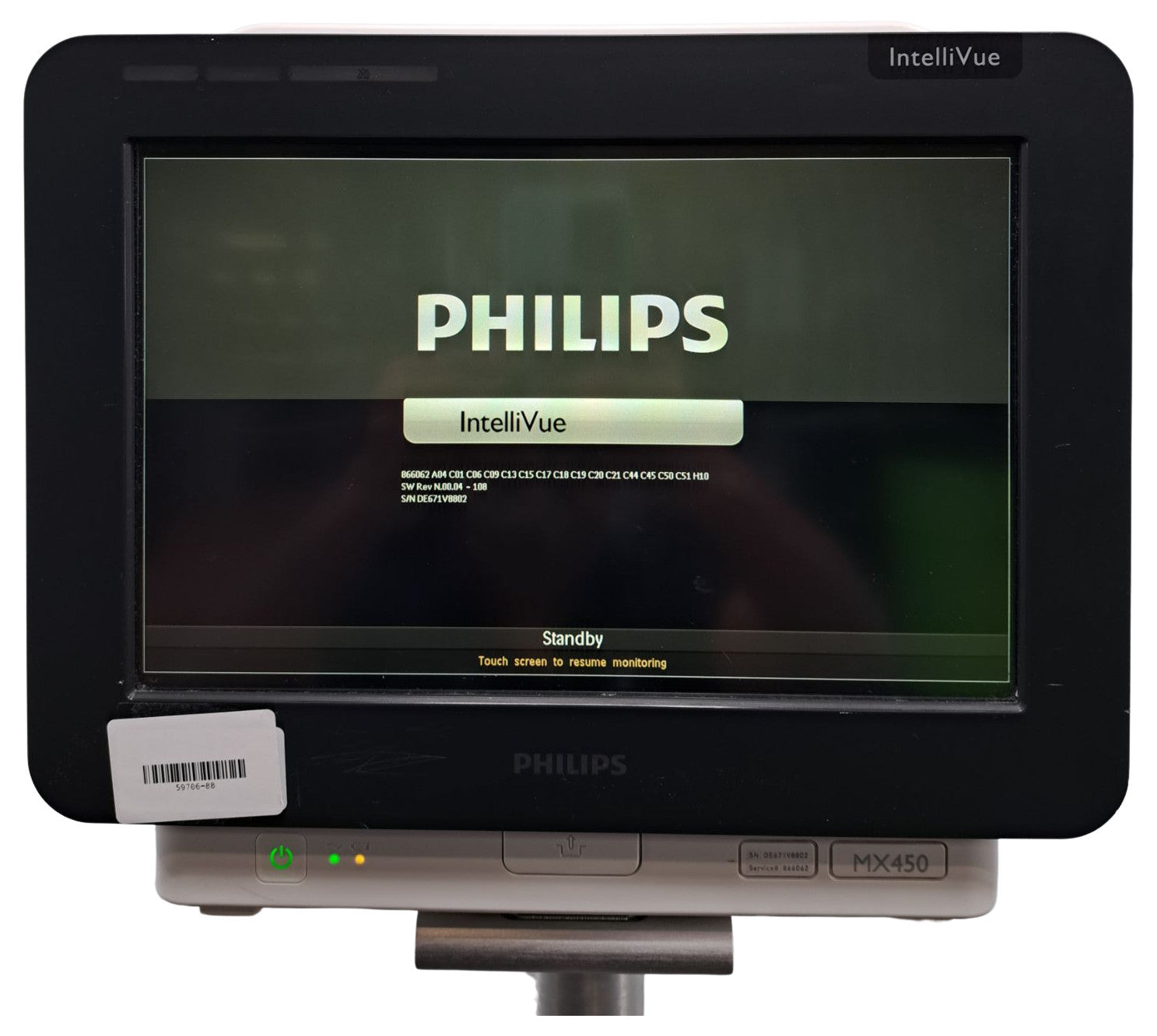 PHILIPS INTELLIVUE MX450 BEDSIDE PATIENT MONITOR