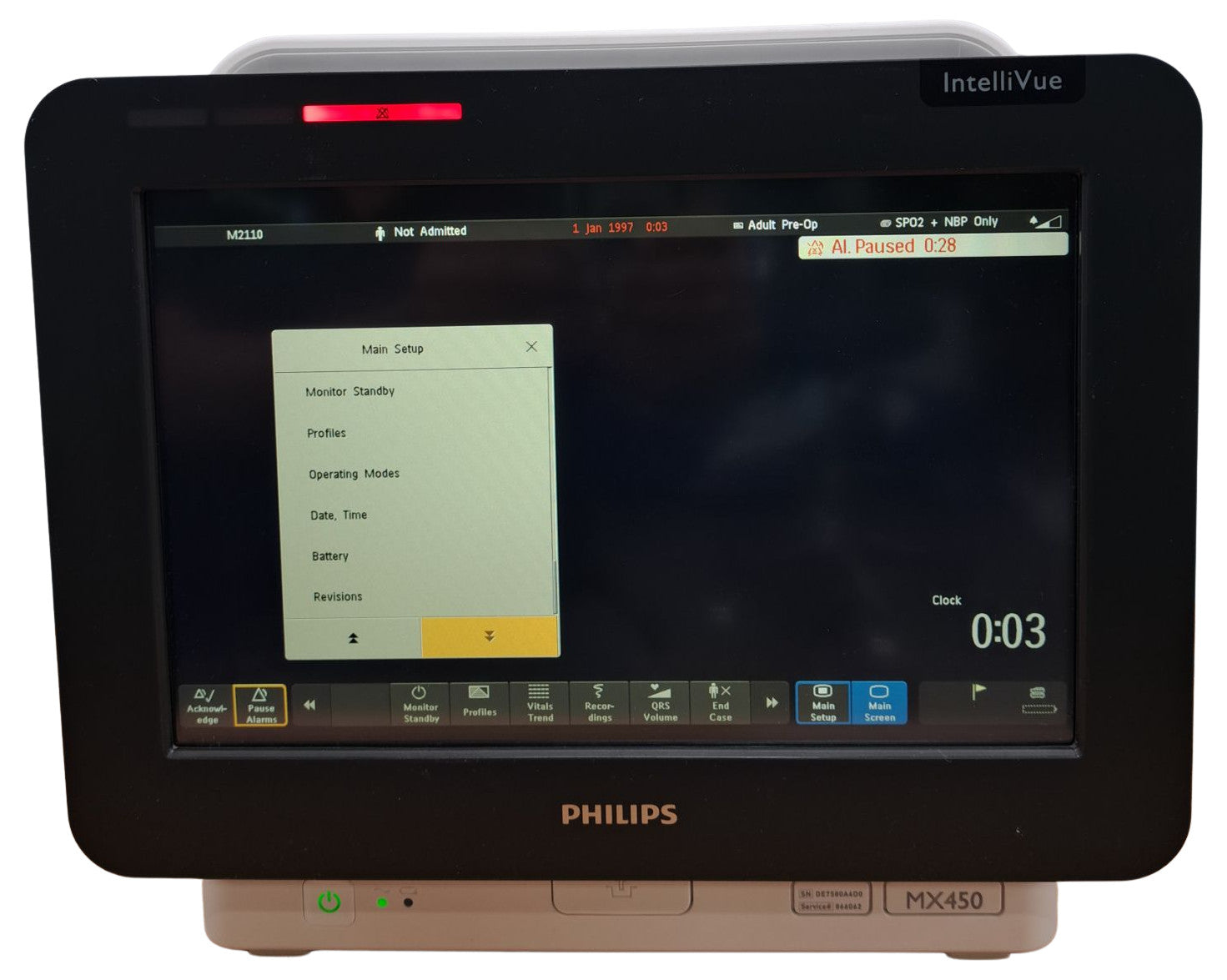 PHILIPS INTELLIVUE MX450 BEDSIDE ANESTHESIA PATIENT MONITOR