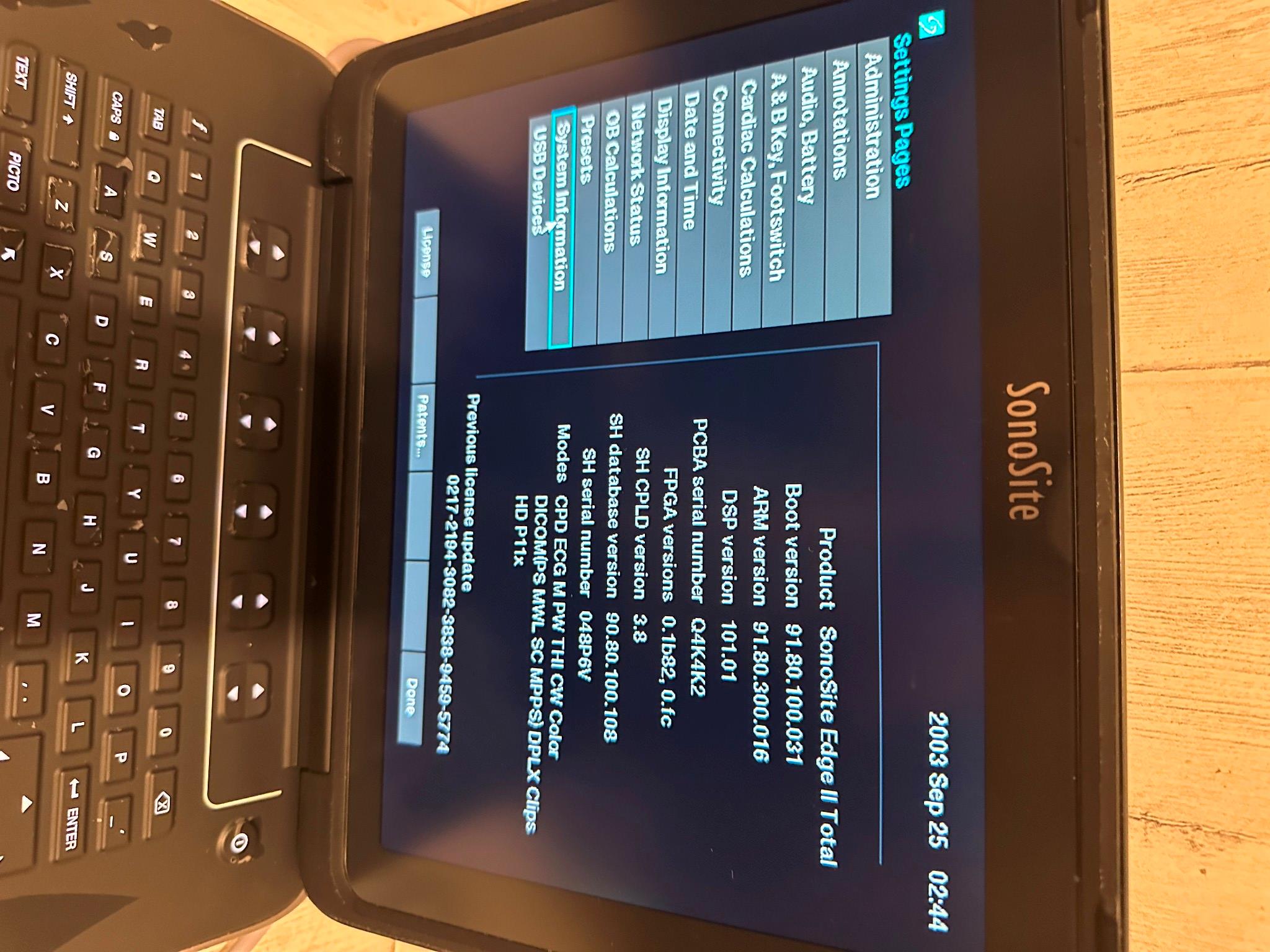 Sonosite Edge II Ultrasound 2016, DICOM with Phased Array probe rP19x DIAGNOSTIC ULTRASOUND MACHINES FOR SALE