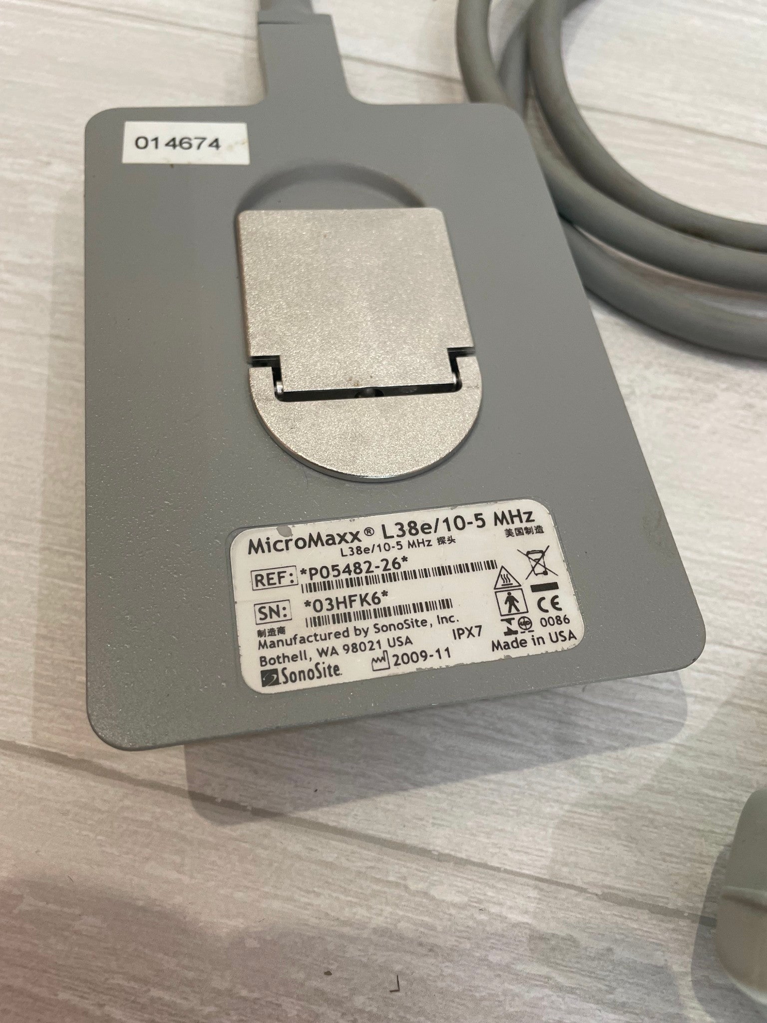 Linear Array L38e/10-5Mhz For Sonosite MicroMaxx 2009 DIAGNOSTIC ULTRASOUND MACHINES FOR SALE