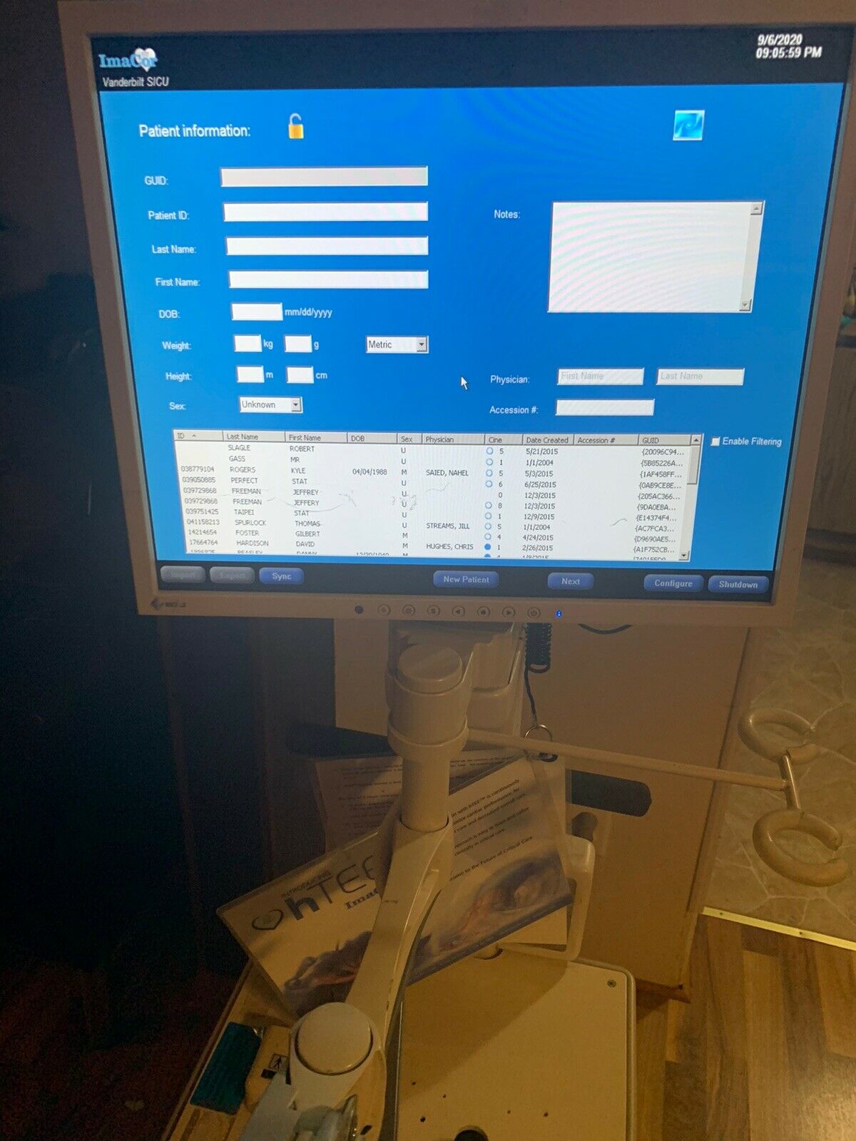 ImaCor Hemodynamic Ultrasound Machine Zura-1000 System DIAGNOSTIC ULTRASOUND MACHINES FOR SALE