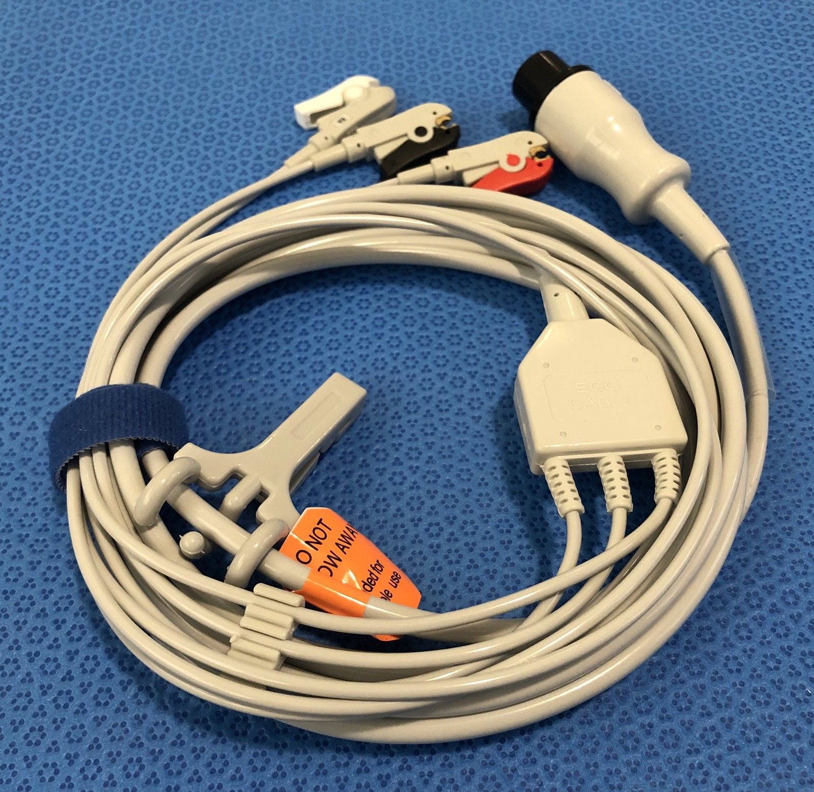 ECG EKG Cable AAMI 6 Pin 3 Leads Grabber AHA - Same Day Shipping - US Located DIAGNOSTIC ULTRASOUND MACHINES FOR SALE