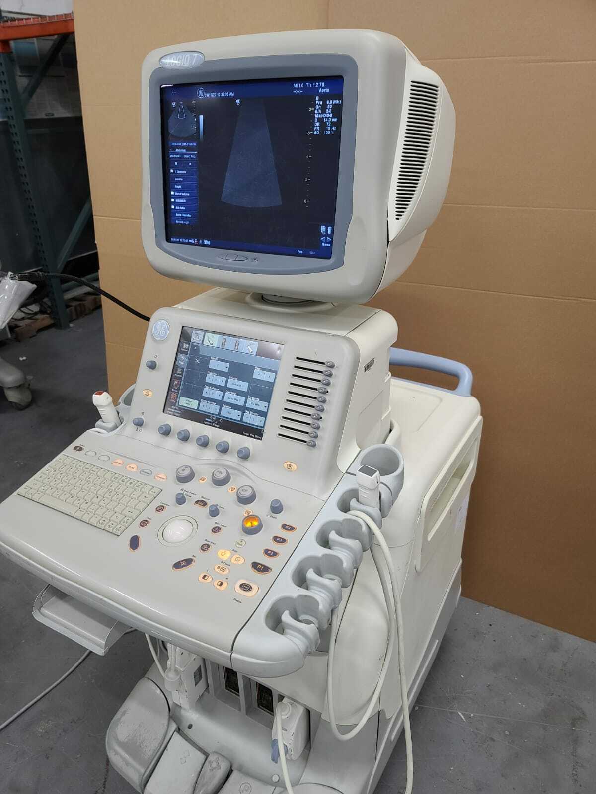 GE LOGIQ 7 Ultrasound Machine with 2 Probes (7S, M3S) FULLY TESTED DIAGNOSTIC ULTRASOUND MACHINES FOR SALE