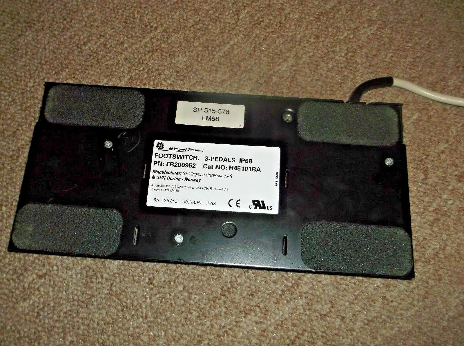 GE FB200952 Medical Ultrasound Foot Switch Pedal Unit For Vivid 7 System DIAGNOSTIC ULTRASOUND MACHINES FOR SALE