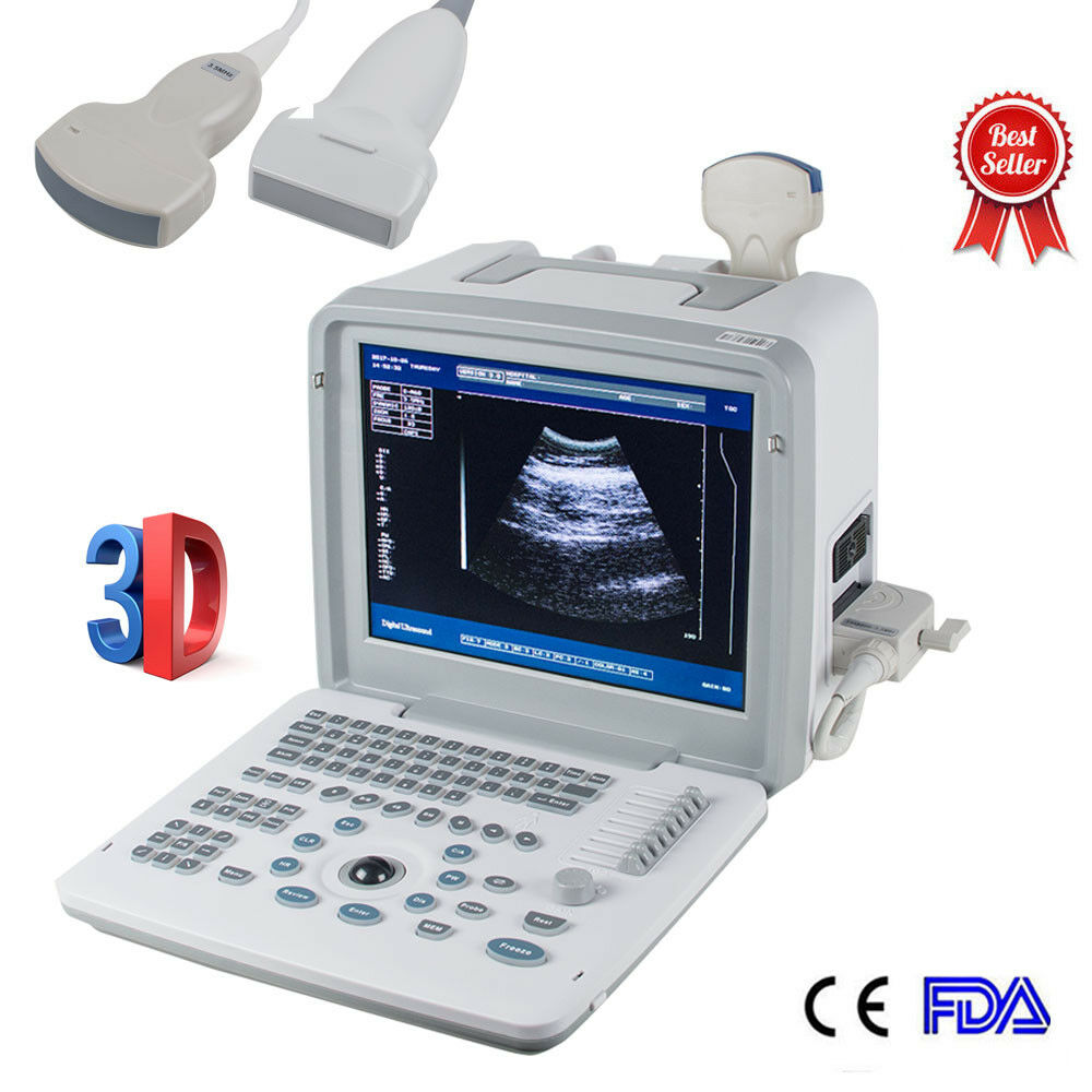 Portable Ultrasound Scanner Machine Convex Linear 2 Transducer +3D Free DIAGNOSTIC ULTRASOUND MACHINES FOR SALE