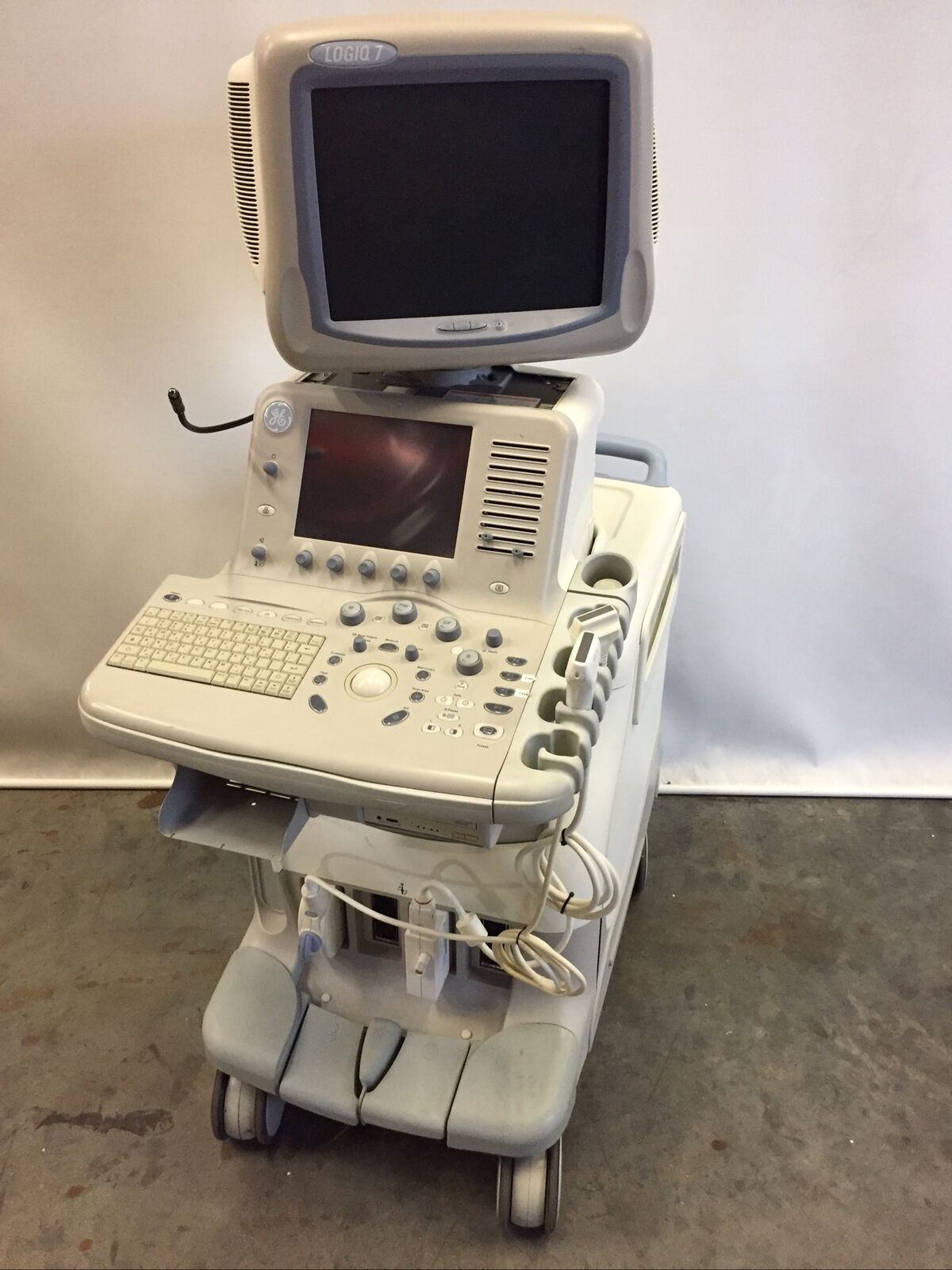 GE LOGIQ 7 Ultrasound Machine W/ 2 Probes (M12L, 10L) 2389220 DIAGNOSTIC ULTRASOUND MACHINES FOR SALE