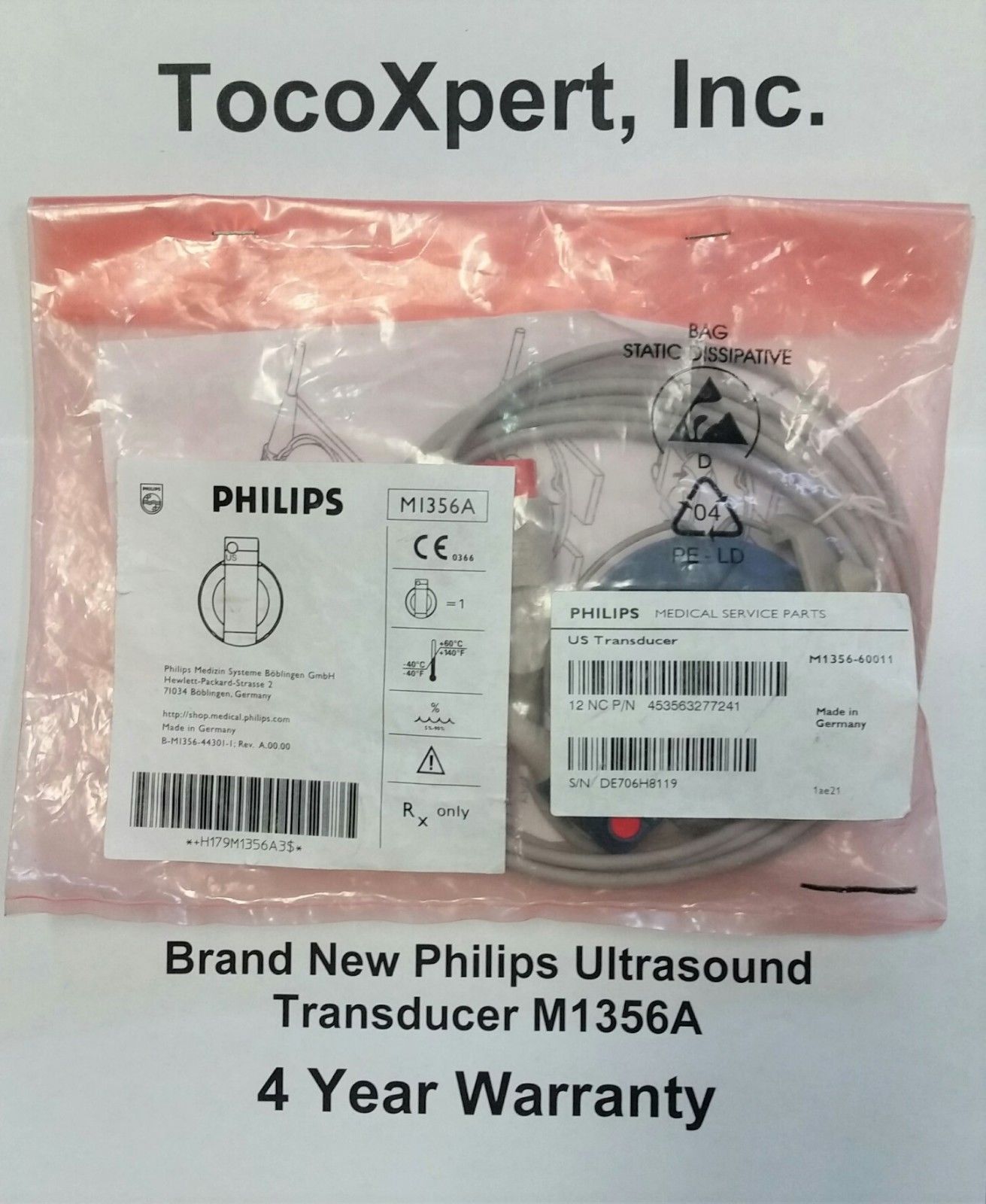 HP Philips Ultrasound M1356A Transducer $429 - BRAND NEW