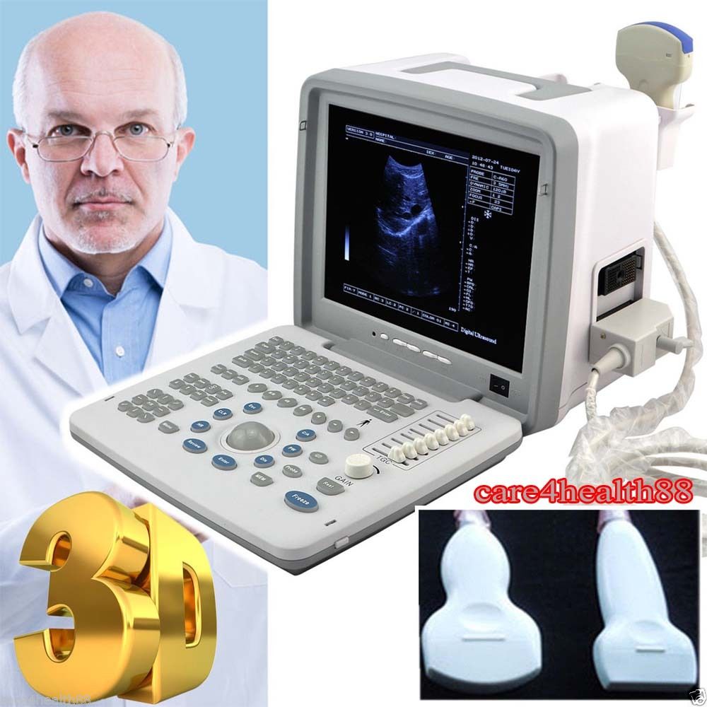 Medical 3D Digital Portable Ultrasound Scanner 3.5M Convex + 7.5M Linear 2 Probe DIAGNOSTIC ULTRASOUND MACHINES FOR SALE