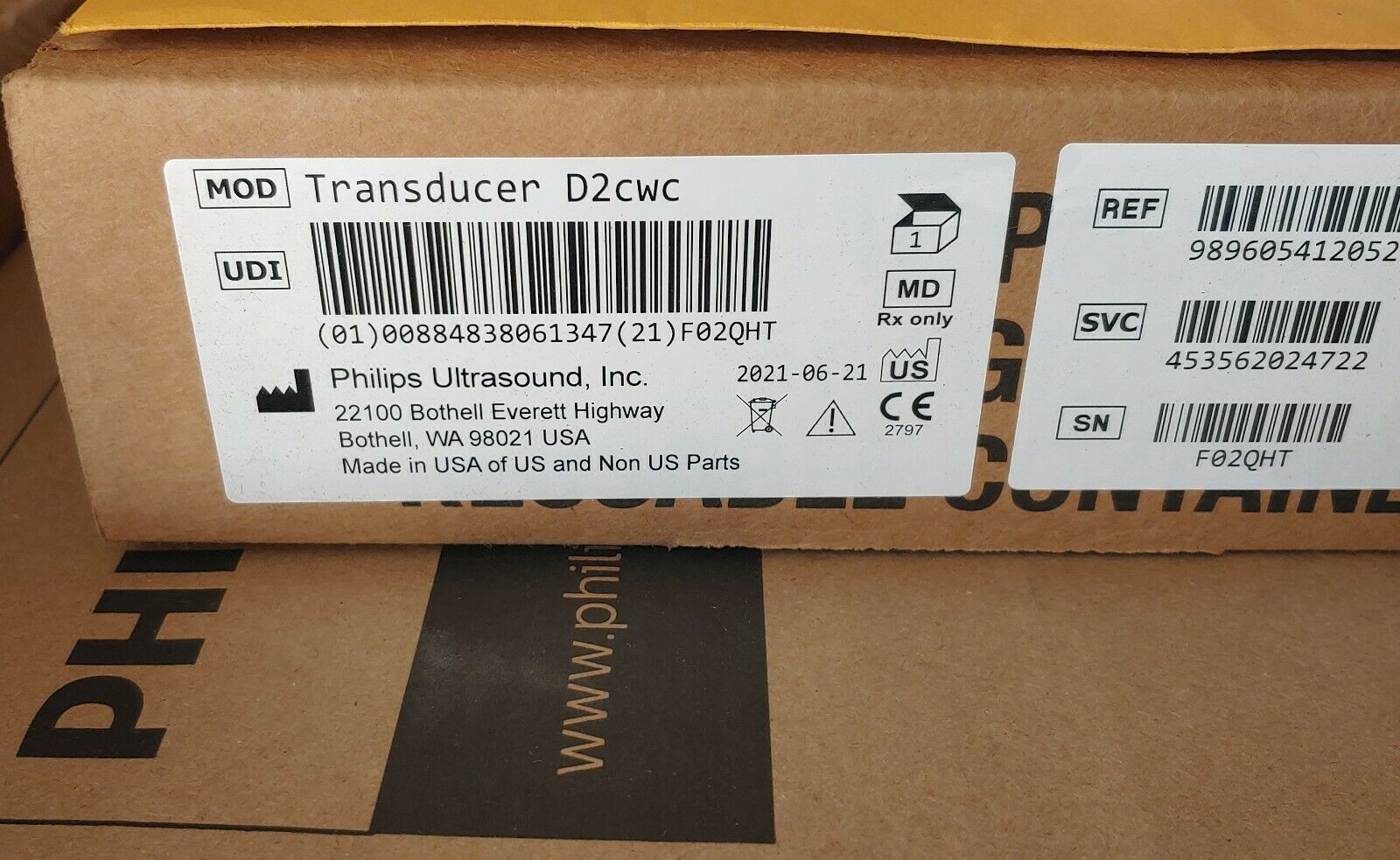 PHILIPS D2CWC BRAND NEW ULTRASOUND TRANSDUCER DIAGNOSTIC ULTRASOUND MACHINES FOR SALE