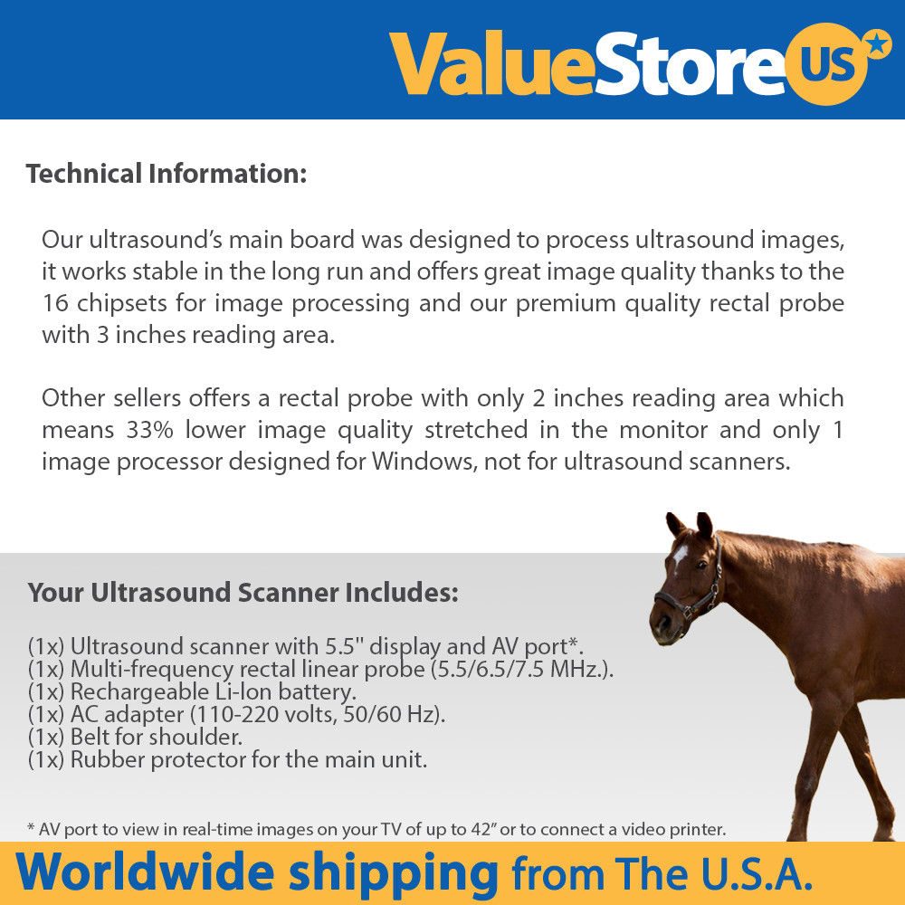 Portable Ultrasound Scanner Veterinary Pregnancy V16 with 7.5 MHz Rectal Probe. 4260163841605 DIAGNOSTIC ULTRASOUND MACHINES FOR SALE