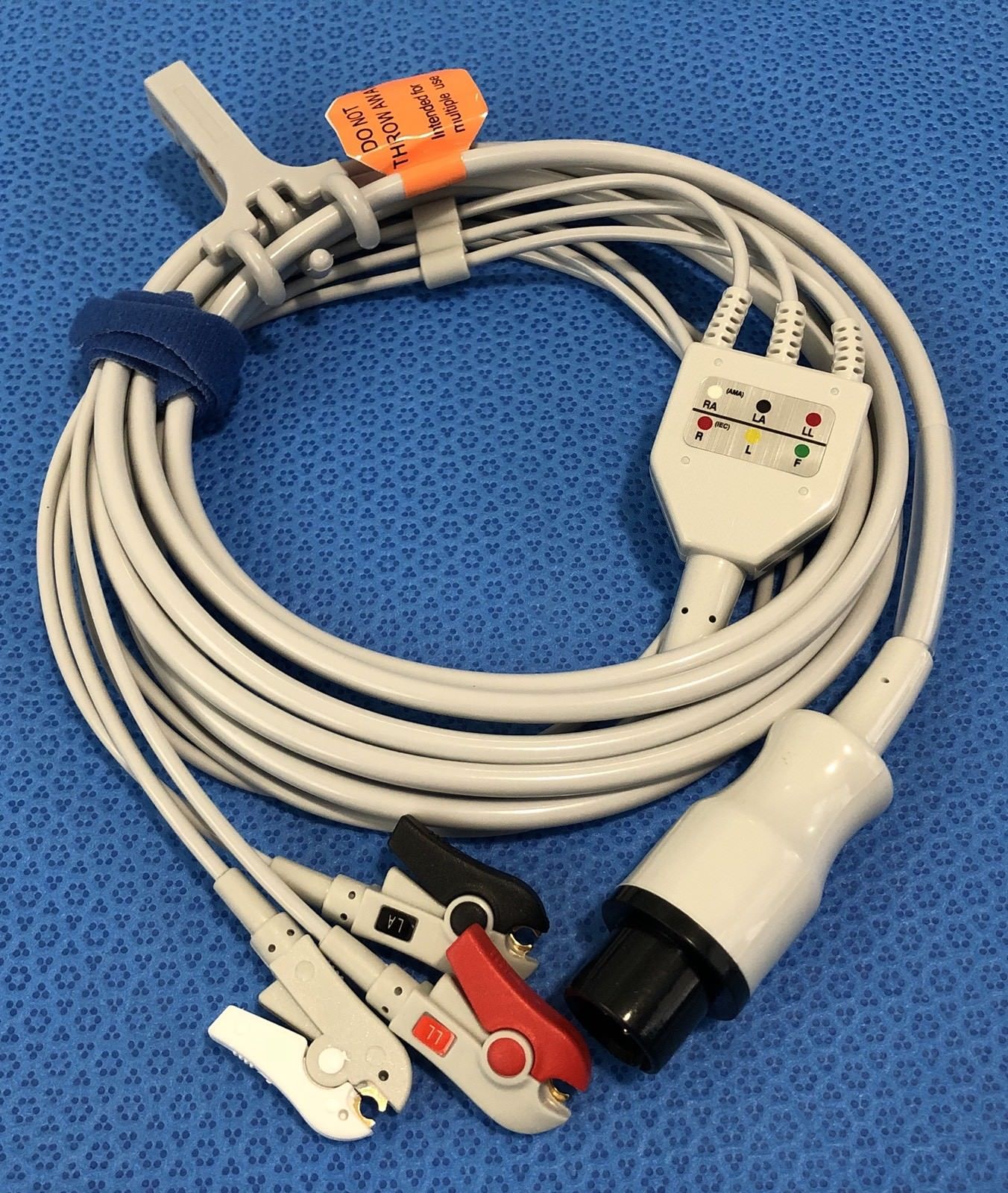 ECG EKG Cable AAMI 6 Pin 3 Leads Grabber AHA - Same Day Shipping - US Located DIAGNOSTIC ULTRASOUND MACHINES FOR SALE