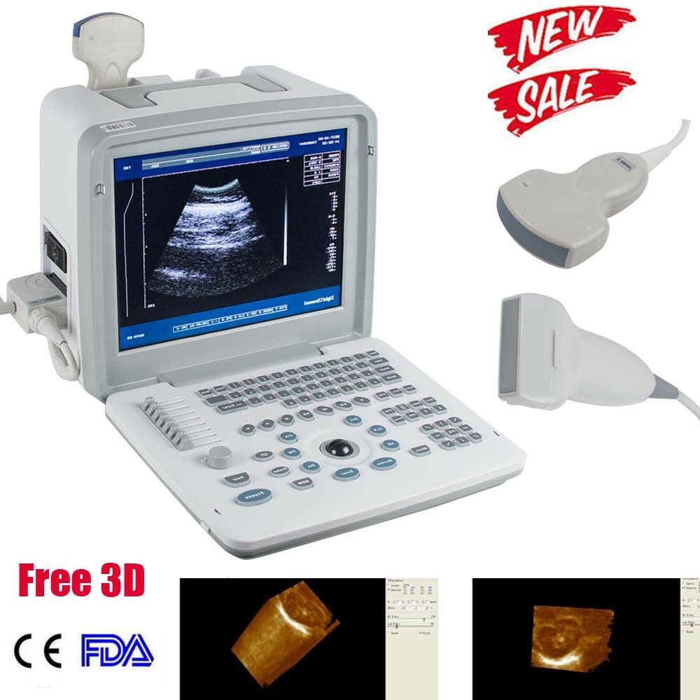 Portable Ultrasound Scanner Machine Convex Linear 2 Transducer +3D Free DIAGNOSTIC ULTRASOUND MACHINES FOR SALE