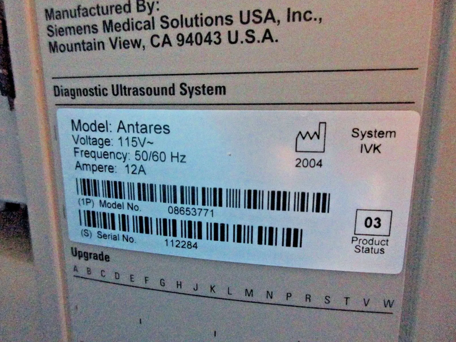 Siemens Sonoline Antares ver 3.5 Ultrasound TESTED by Certified Ultrasound Tech DIAGNOSTIC ULTRASOUND MACHINES FOR SALE