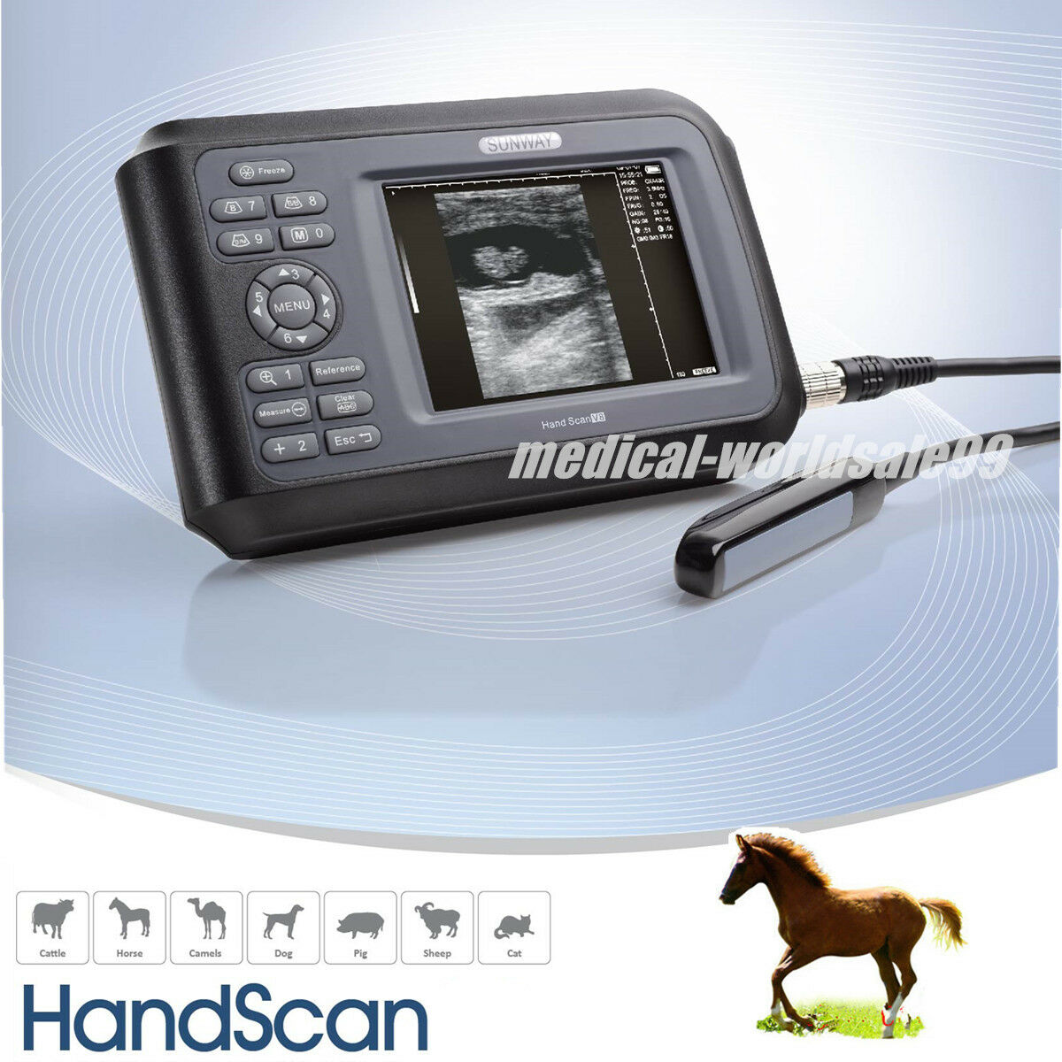 New Portable Vet Digital Ultrasound Scanner Machine For Animal Use+Rectal Probe DIAGNOSTIC ULTRASOUND MACHINES FOR SALE