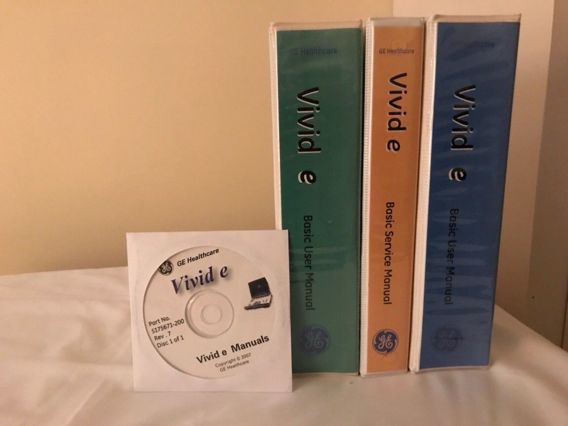 GE Vivid E Cardiac/Vascular/General Portable Ultrasound with 4 probes DIAGNOSTIC ULTRASOUND MACHINES FOR SALE