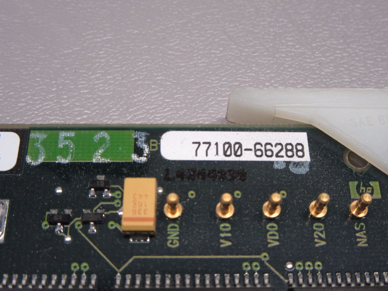 a close up of a computer board with a micro board attached to it
