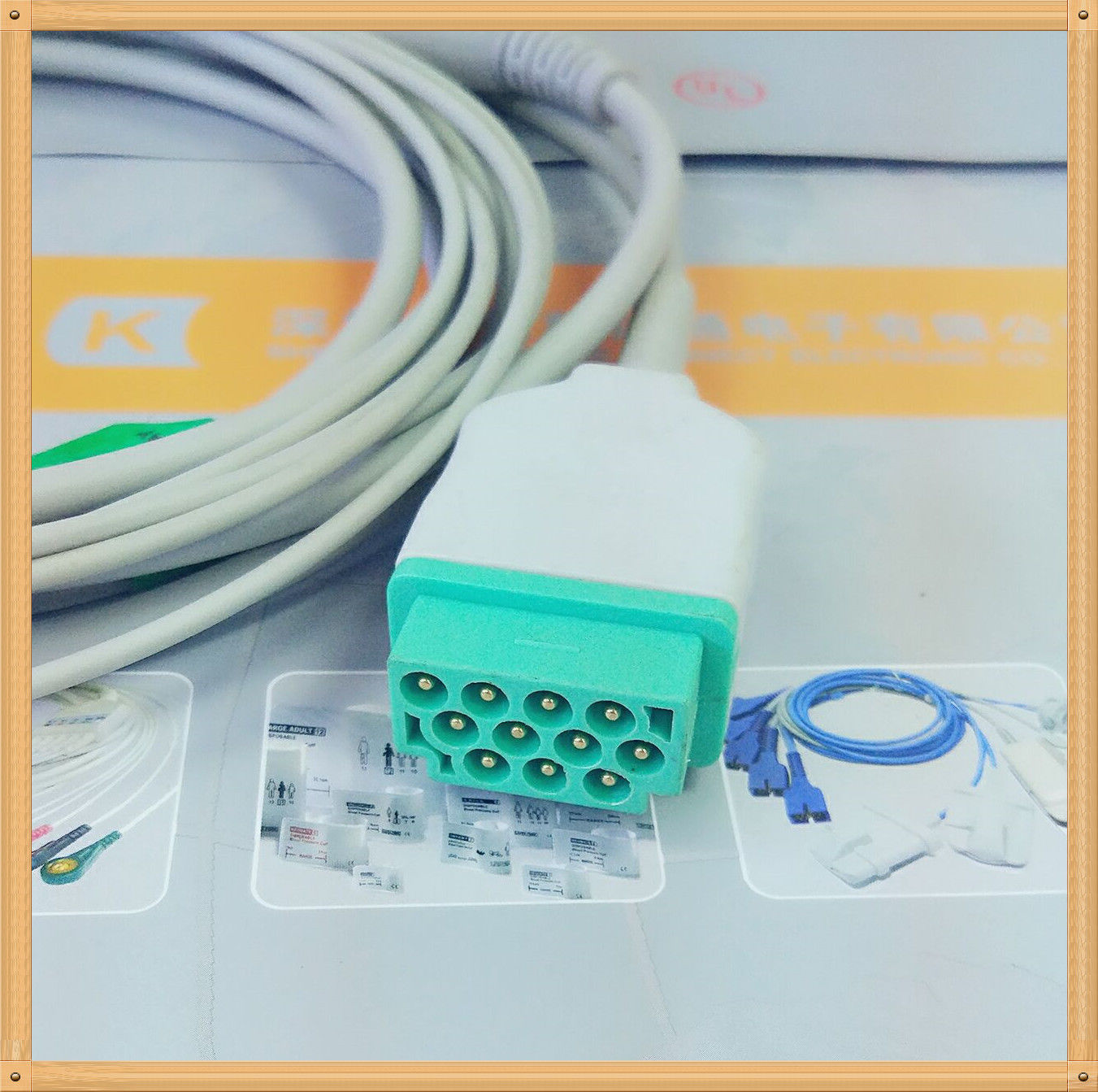 GE Marquette 11 Pin One Piece ECG Cable 5 Leads Snap AHA DIAGNOSTIC ULTRASOUND MACHINES FOR SALE