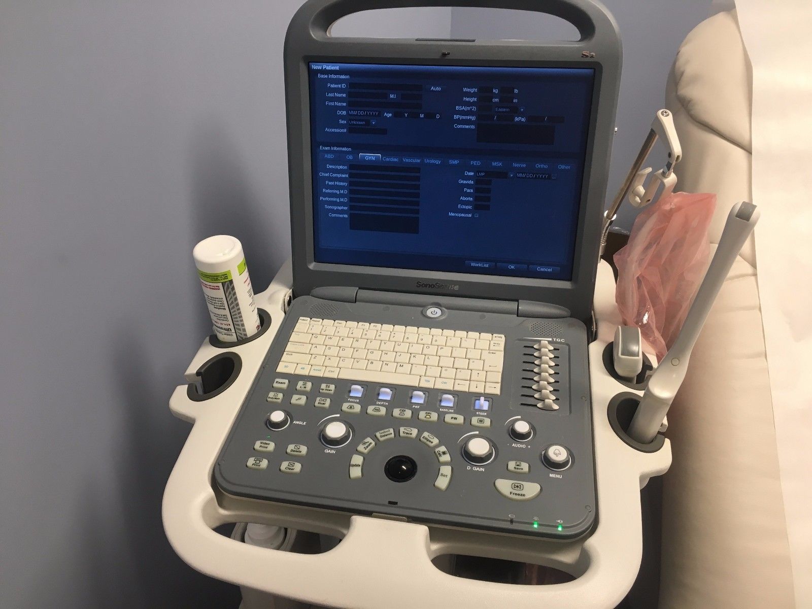 SonoScape S2 2013 Portable Ultrasound System Machine Used 1st owner 2 Probes DIAGNOSTIC ULTRASOUND MACHINES FOR SALE