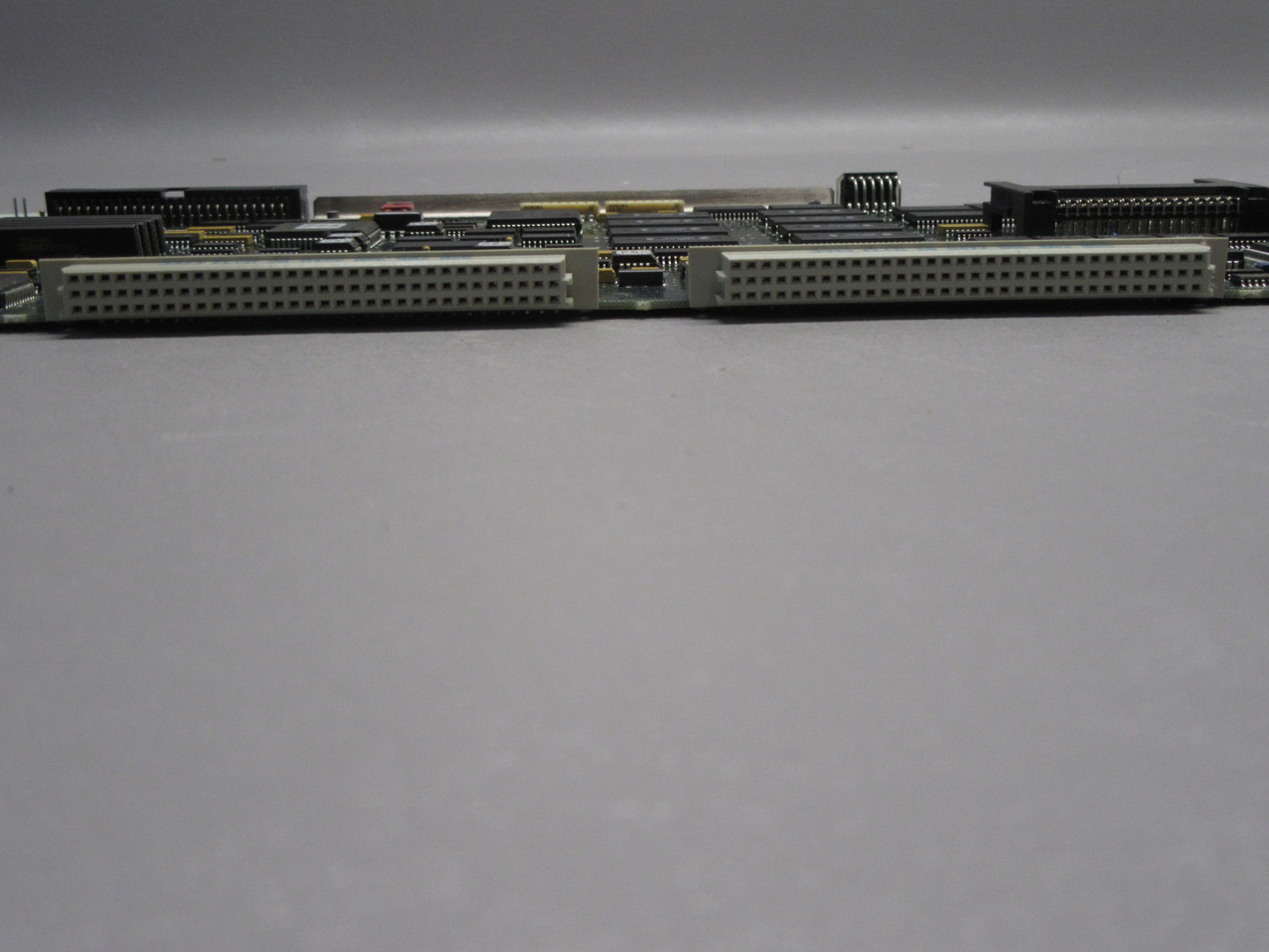 a close up of a computer motherboard on a table