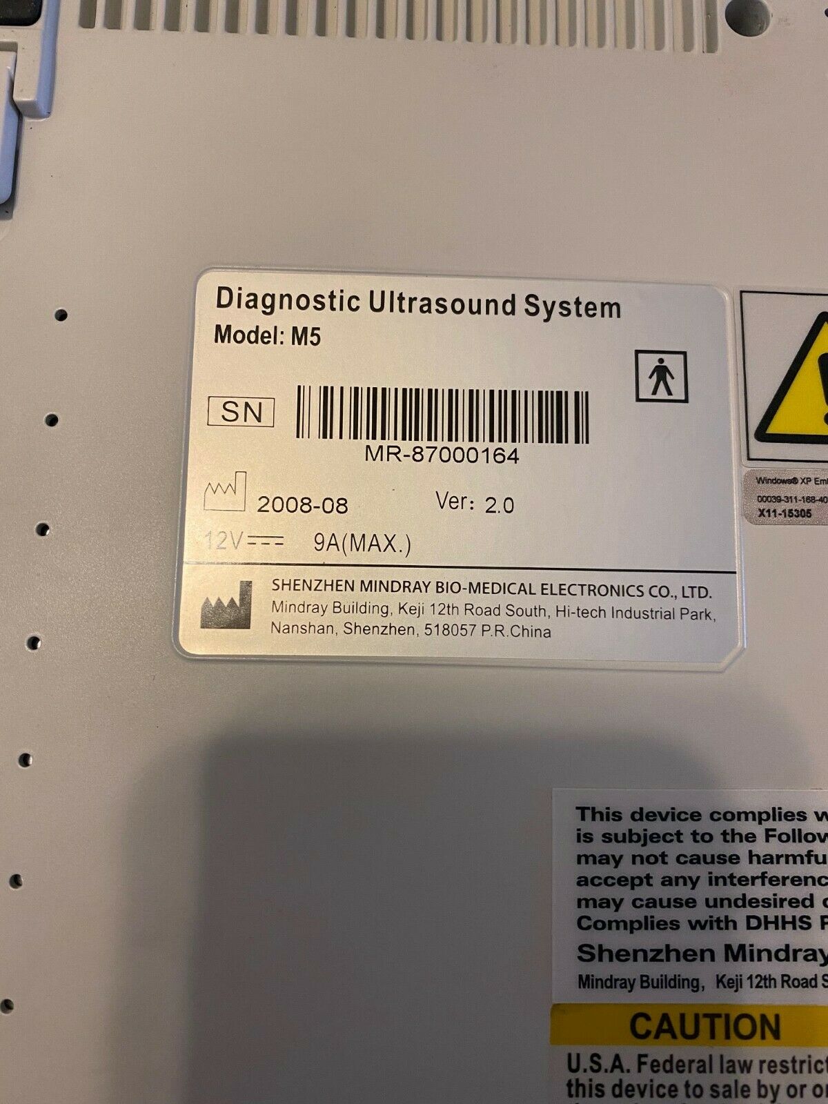Mindray M5 Ultrasound- Refurbished with 2 Probes and Cart DIAGNOSTIC ULTRASOUND MACHINES FOR SALE