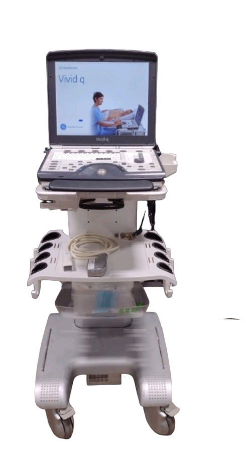 GE VIVID-Q PORTABLE ULTRASOUND MACHINE WITH 1 PROBE (M4S) CART 2012 DIAGNOSTIC ULTRASOUND MACHINES FOR SALE