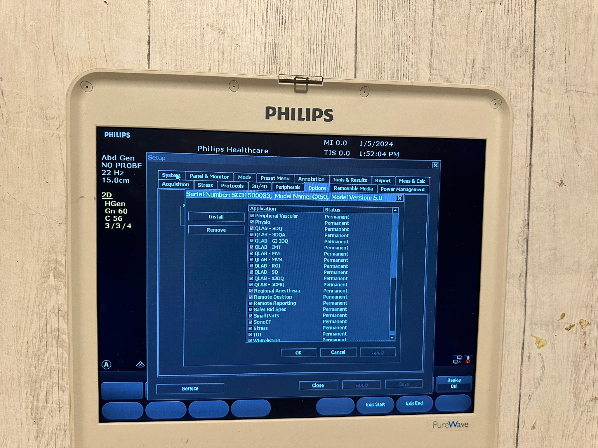 Philips CX50 2015 Portable Ultrasound Rev 5.0.0 All Options Opened Warranty DIAGNOSTIC ULTRASOUND MACHINES FOR SALE