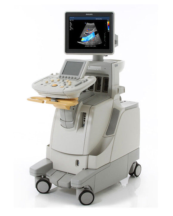 PHILIPS IU22-ACART ULTRASOUND MACHINE. NO PROBES. USED. WORKS FINE