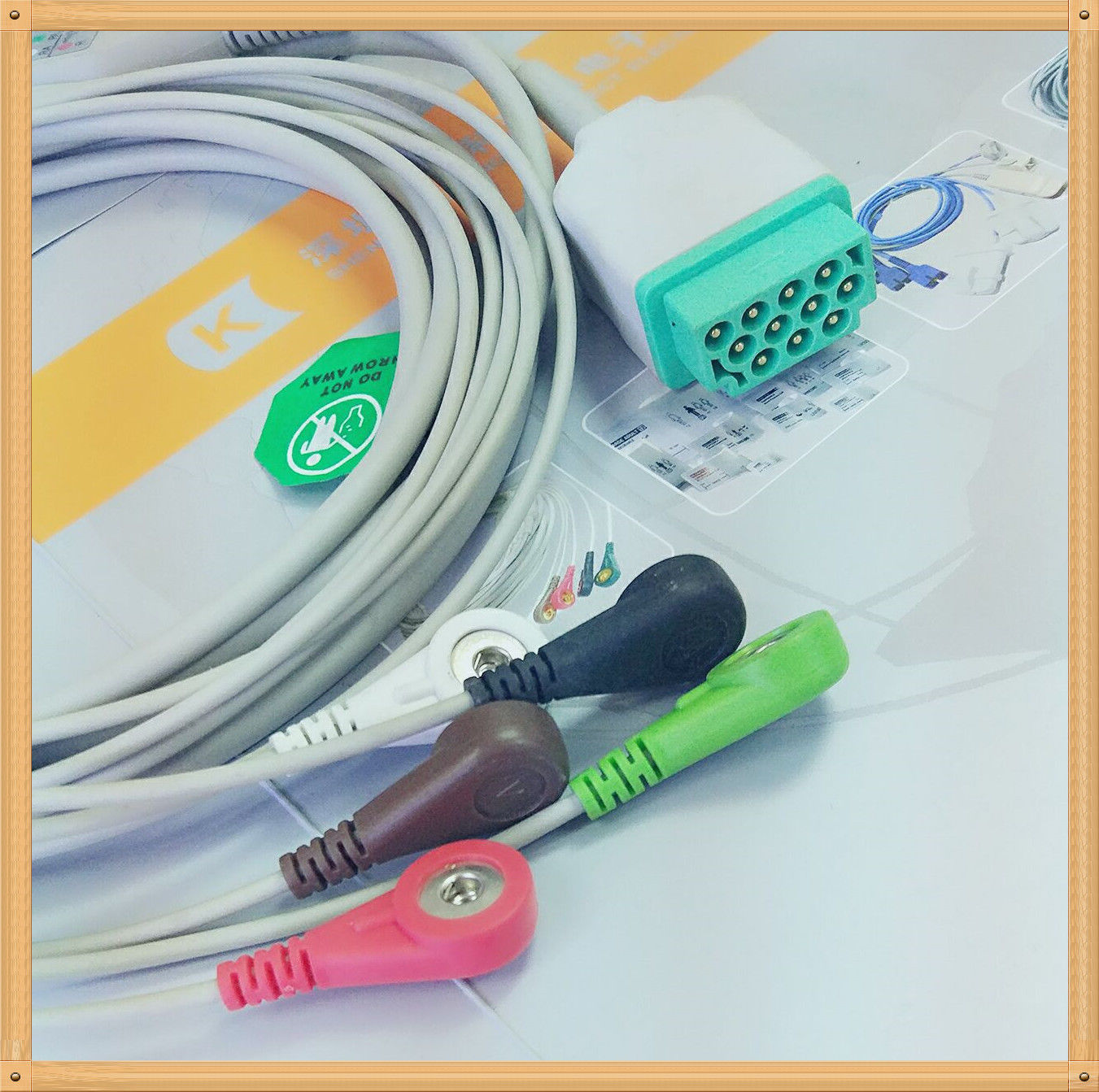 GE Marquette 11 Pin One Piece ECG Cable 5 Leads Snap AHA DIAGNOSTIC ULTRASOUND MACHINES FOR SALE