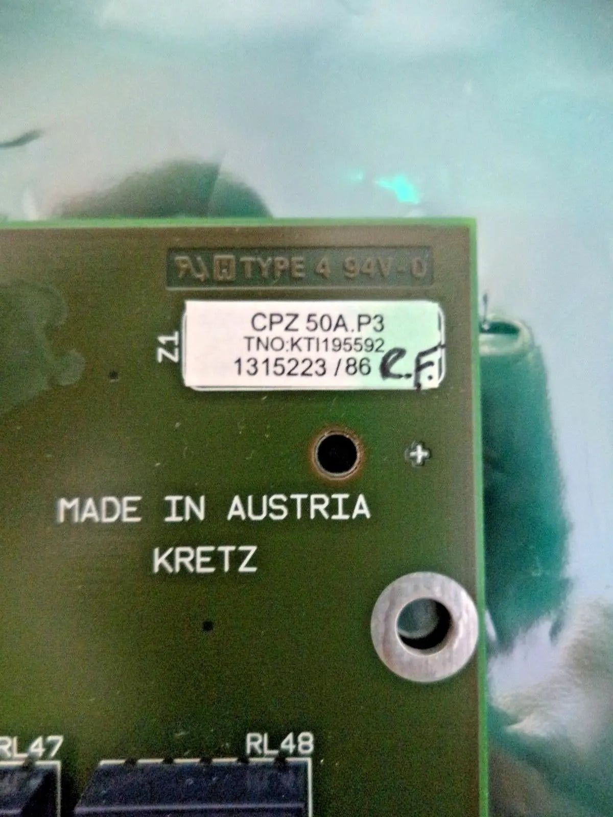 GE Voluson 730 Expert Ultrasound CPZ50-50A.P3 Cover Board (PN: KTZ195592)