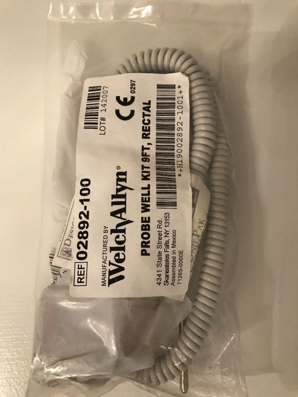 WELCH ALLYN 02892-100  RECTAL WELL KIT & 9' RECTAL PROBE NEW 3 Month Warranty DIAGNOSTIC ULTRASOUND MACHINES FOR SALE