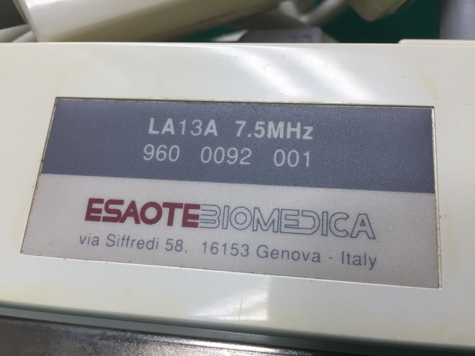 Esaote Bio Medica LA 13A Ultrasound Probe / Transducer DIAGNOSTIC ULTRASOUND MACHINES FOR SALE