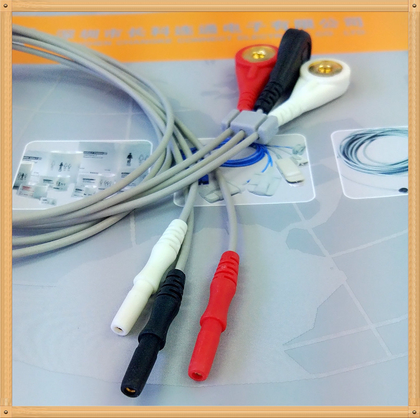 Din Style Safety ECG Leadwires 3 Leads,Grabber,AHA,L=0.7M DIAGNOSTIC ULTRASOUND MACHINES FOR SALE