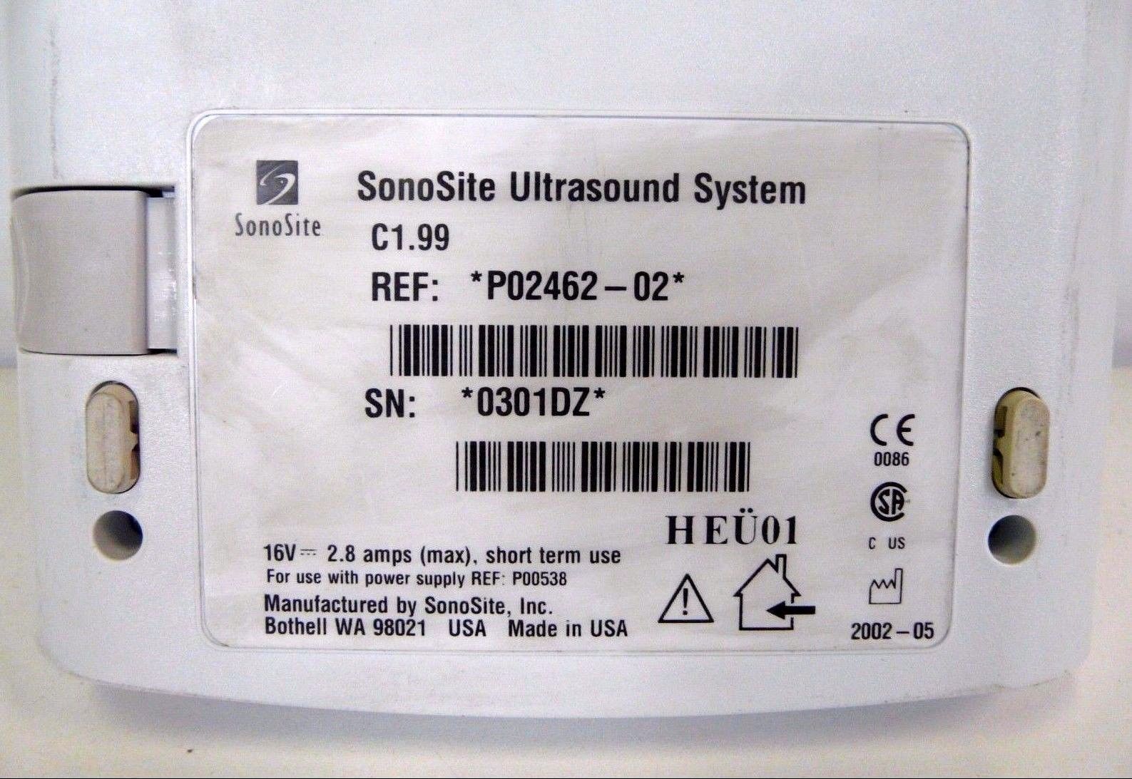 Sonosite 180 Plus Portable Ultrasound System P02462-02 Medical DIAGNOSTIC ULTRASOUND MACHINES FOR SALE