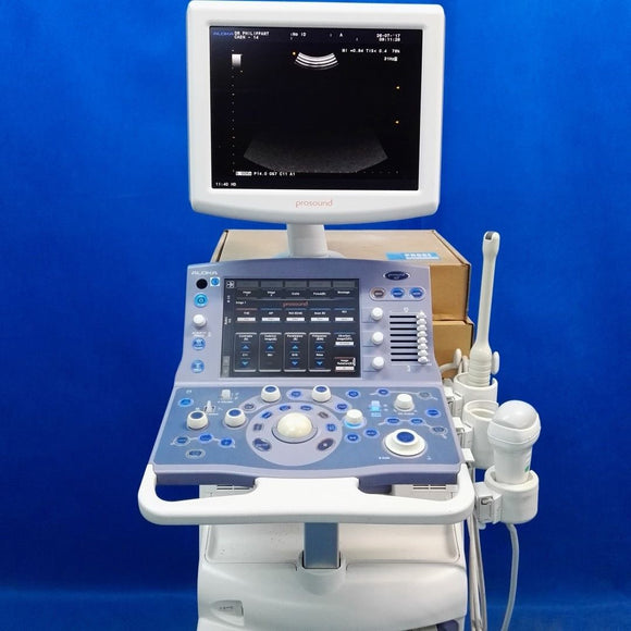 Aloka Prosound Alpha 7 OB/GYN Ultrasound scanner w/ 3D/4D and Endovaginal probes