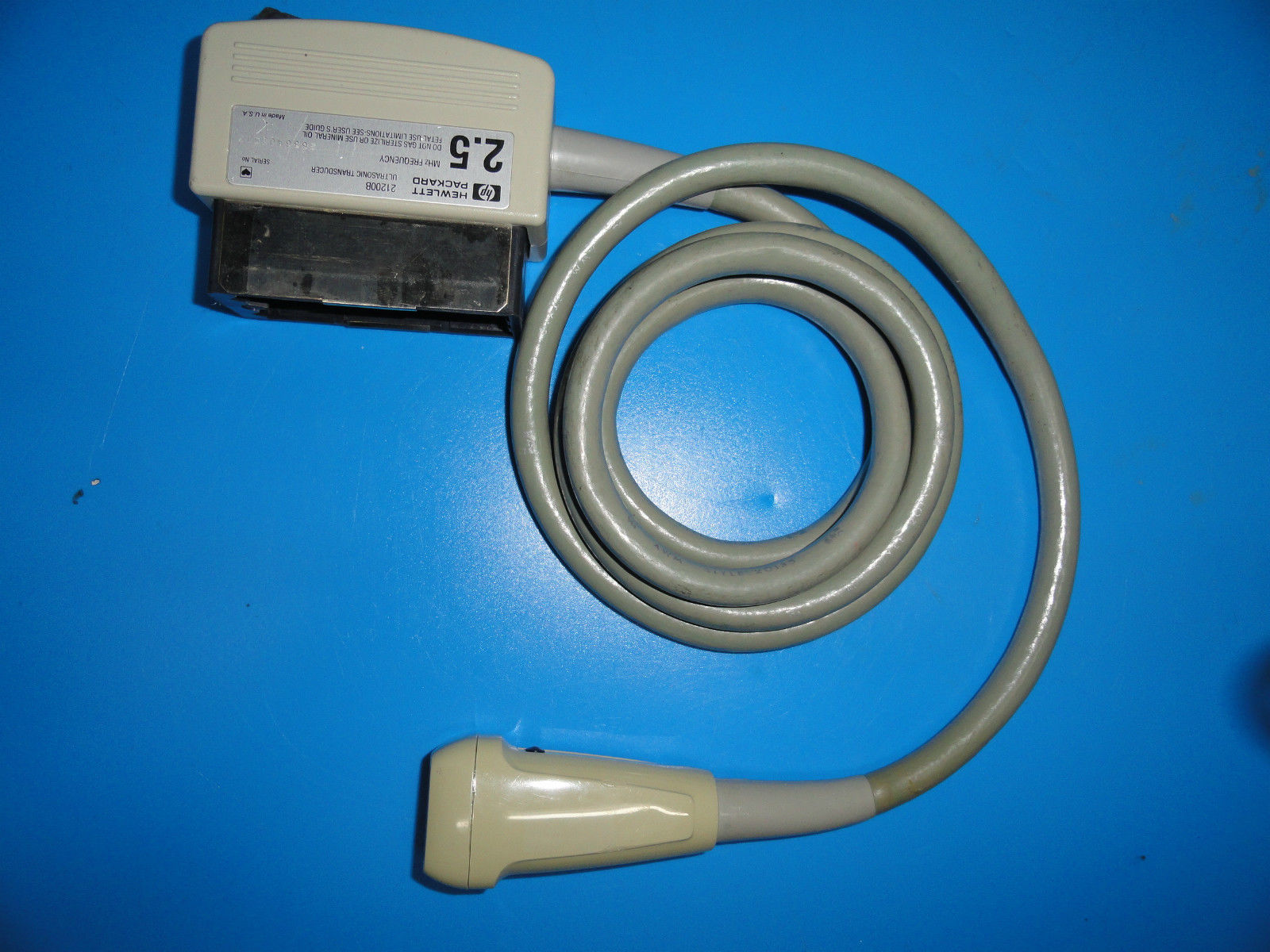 HP 21200B 2.5 MHz CW Phased Array Adult Cardiac Ultrasound Transducer (3519)
