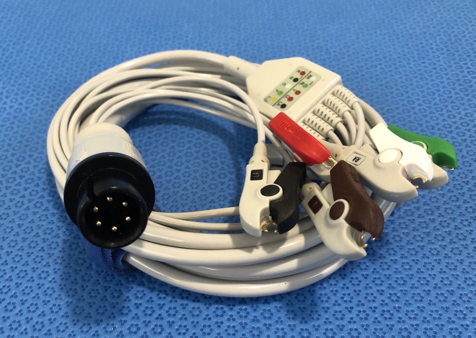 ECG EKG Cable 6 Pin 5 Leads Grabber AHA - Same Day Shipping - US Located DIAGNOSTIC ULTRASOUND MACHINES FOR SALE