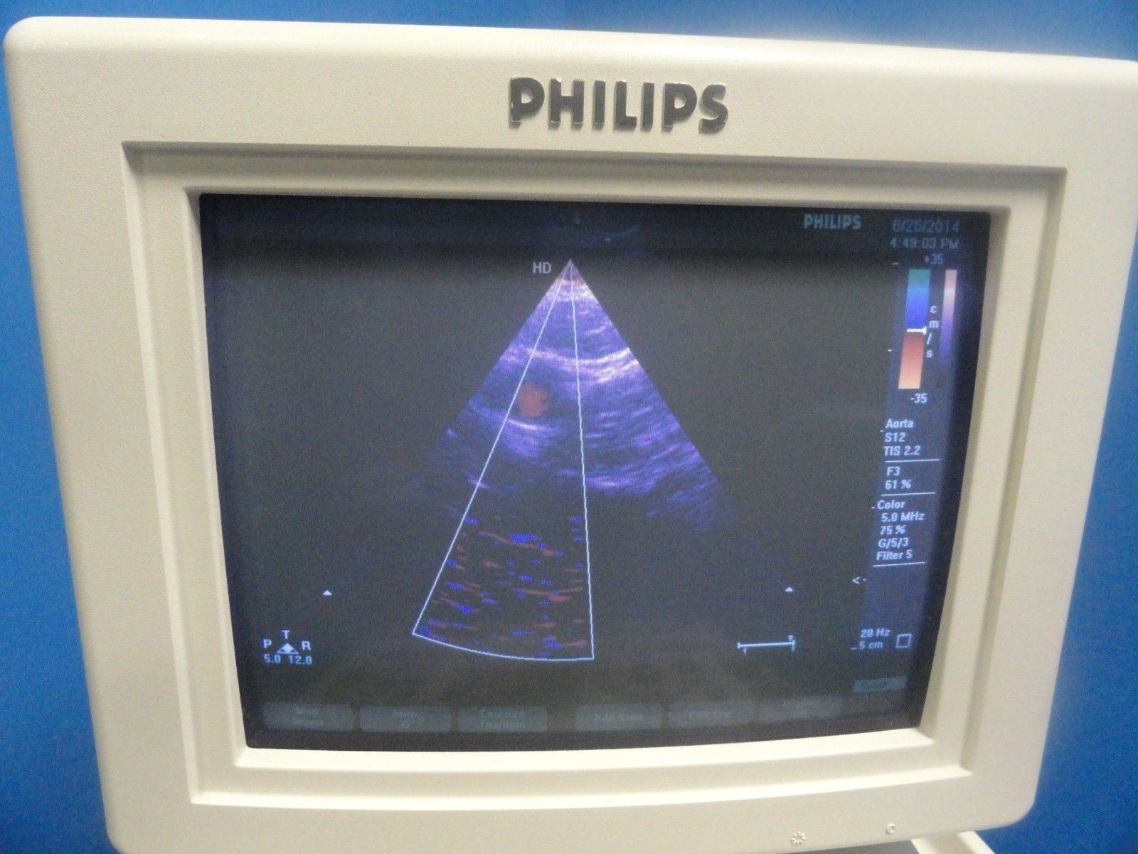 a computer screen with a triangle on it