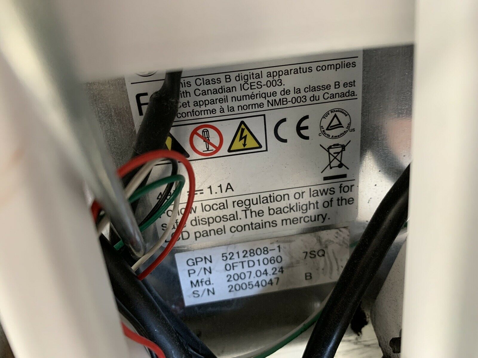 LCD MONITOR GA700 FOR GE LOGIQ 9 ULTRASOUND SYSTEM P/N: 0FTD1060 DIAGNOSTIC ULTRASOUND MACHINES FOR SALE