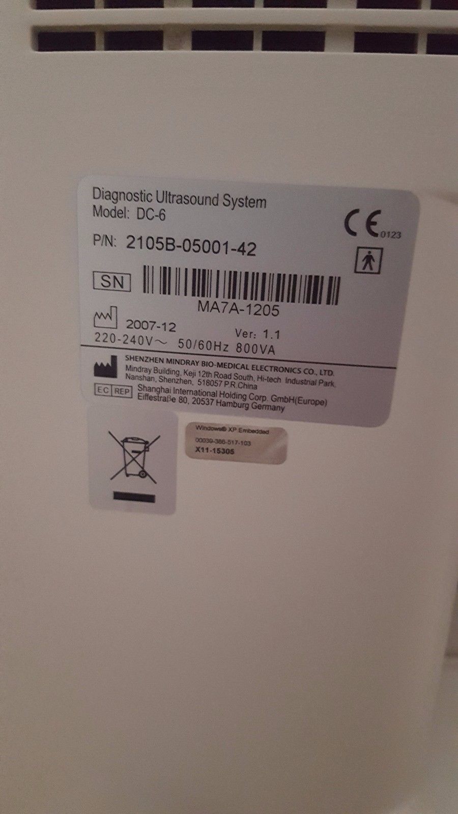 Mindray DC-6 Diagnostic Ultrasound System DIAGNOSTIC ULTRASOUND MACHINES FOR SALE