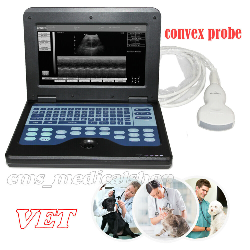 Vet Veterinary Digital Laptop Ultrasound Scanner machine + Abdominal probe DIAGNOSTIC ULTRASOUND MACHINES FOR SALE