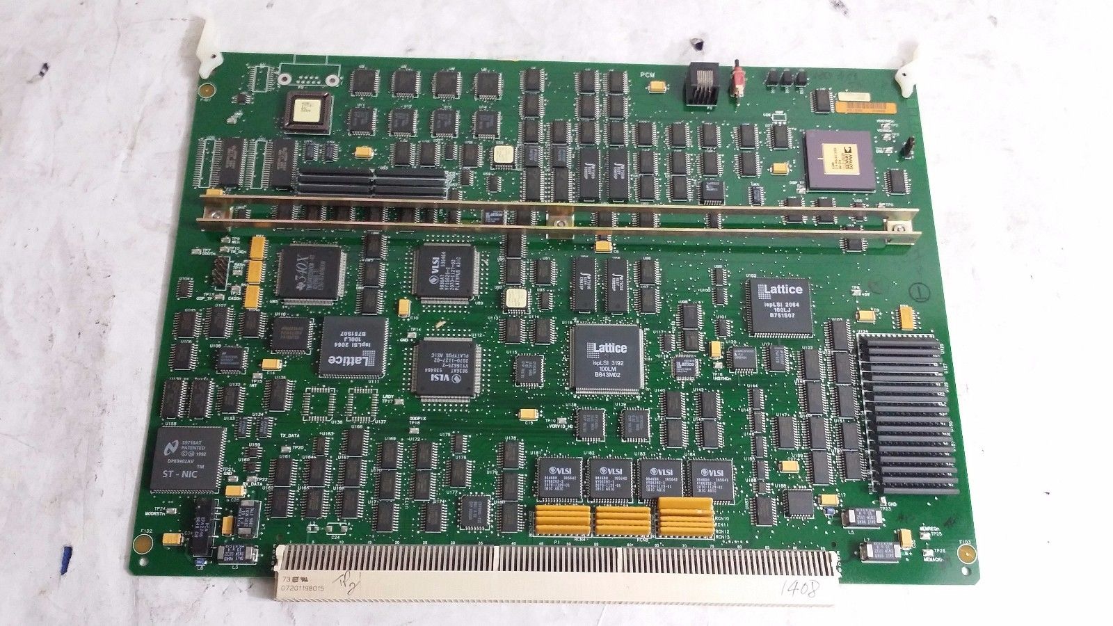 a close up of a computer motherboard with many chips
