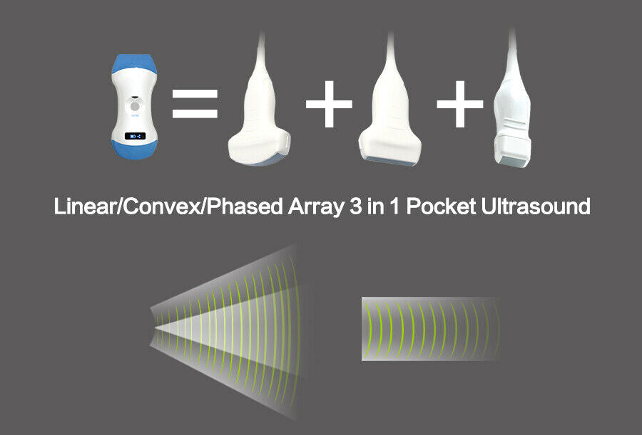 Wireless Dual Head Ultrasound Probe - Portable Color Scanner-Linear Convex probe DIAGNOSTIC ULTRASOUND MACHINES FOR SALE