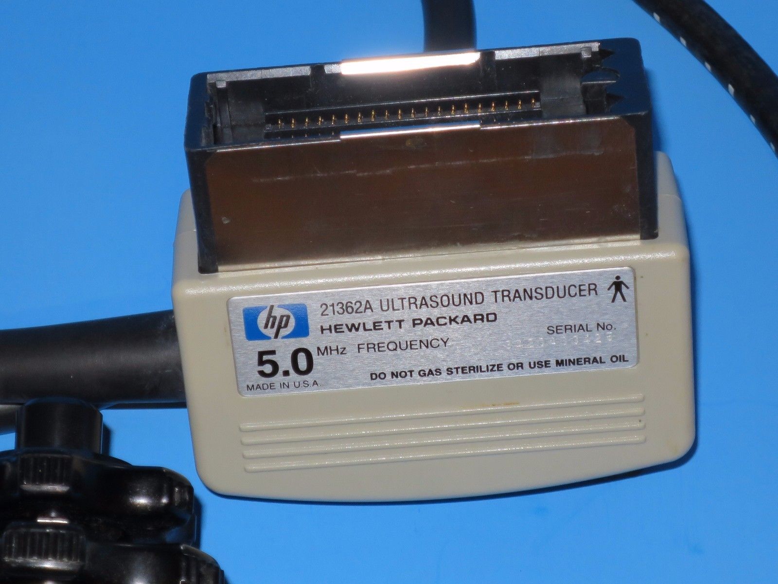 HP 21362A 5.0 MHz Ultrasound Transducer Sonogram Transesophageal Case & Guards