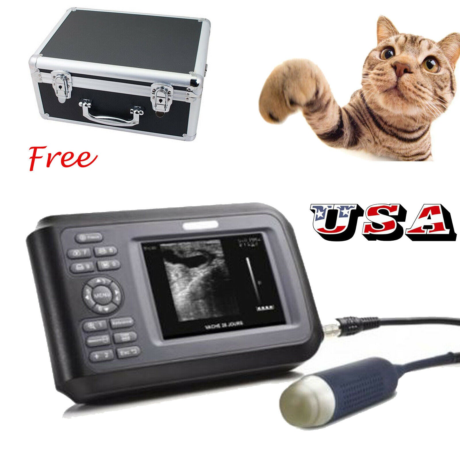 Portable Ultrasound Scanner Machine Portable Pregnancy Animal Veterinary + Case DIAGNOSTIC ULTRASOUND MACHINES FOR SALE