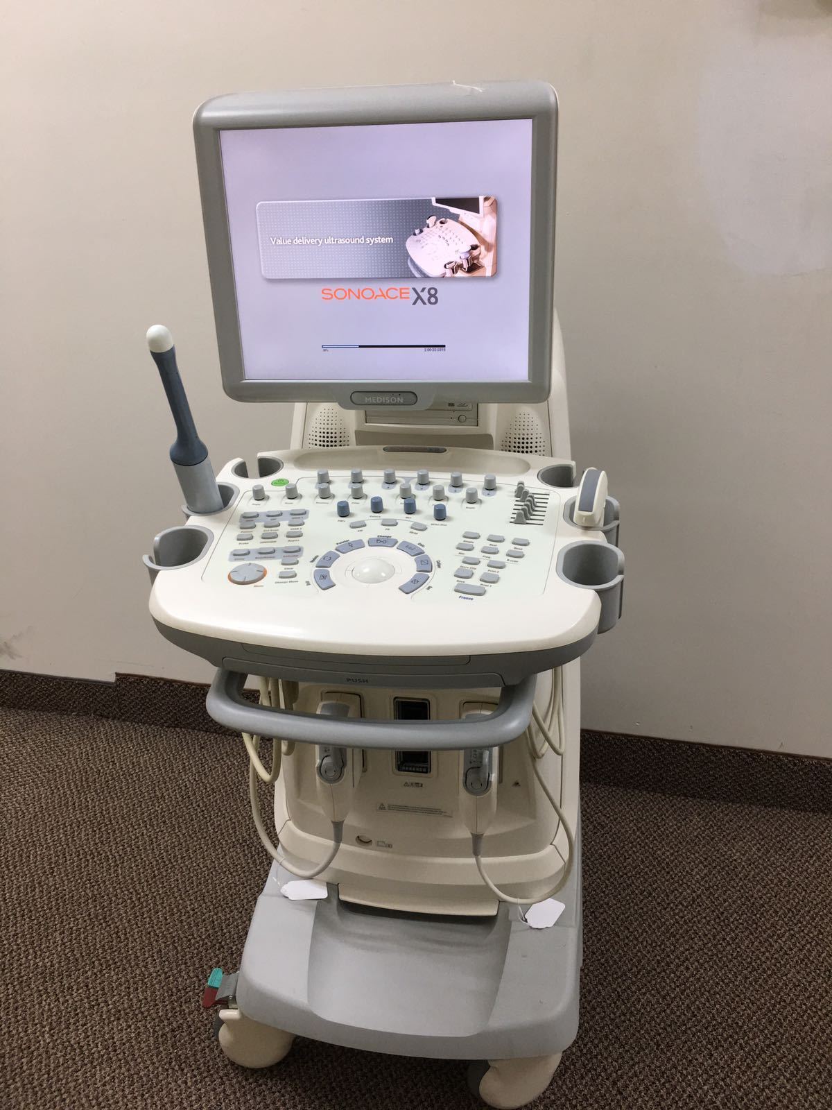 Medison SonoAce X8 OB/Gyn Ultrasound System w/ 3D5-9EK, 3D/4D, C2-8 Probes DIAGNOSTIC ULTRASOUND MACHINES FOR SALE