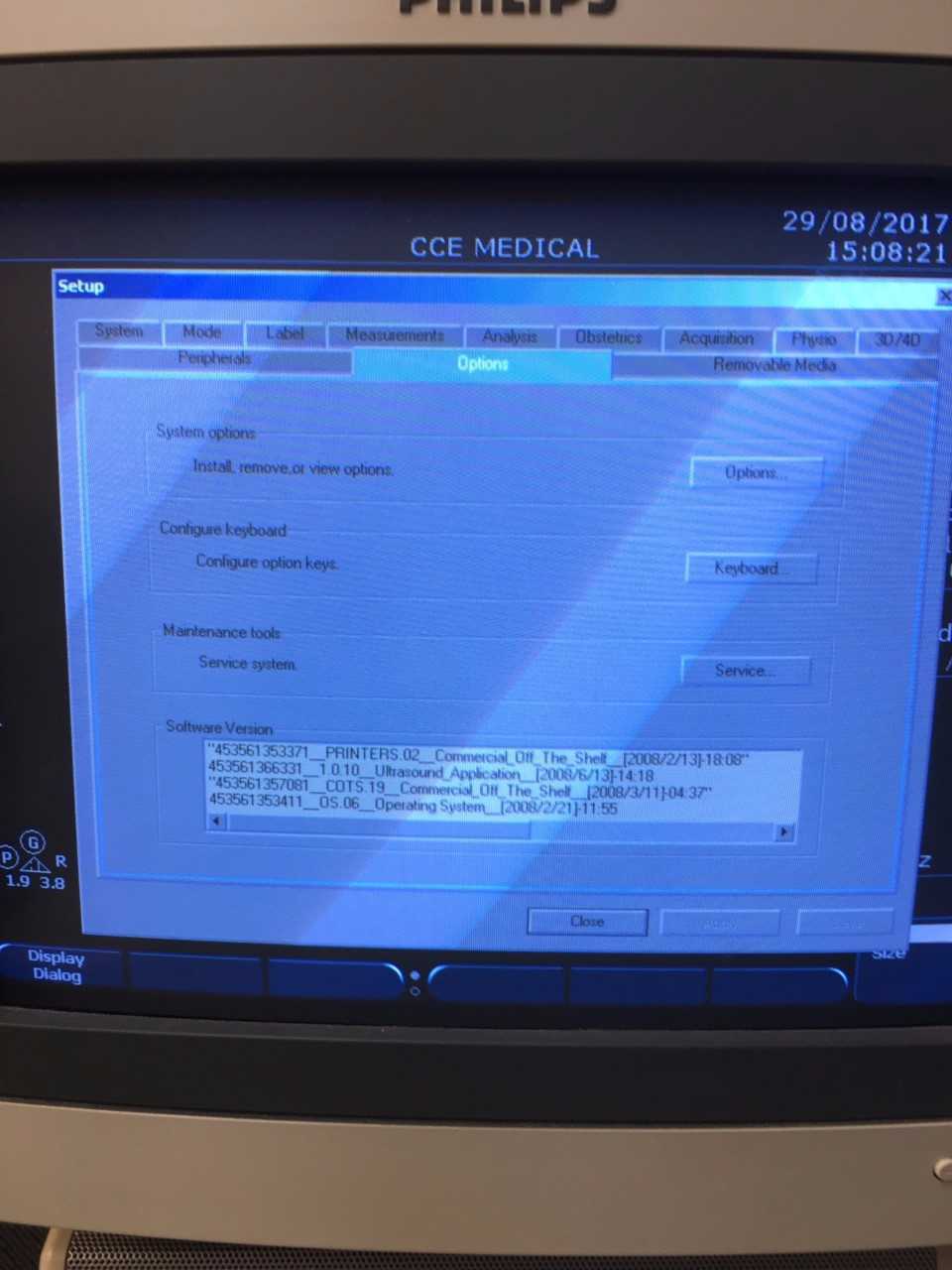 a computer screen showing a medical application