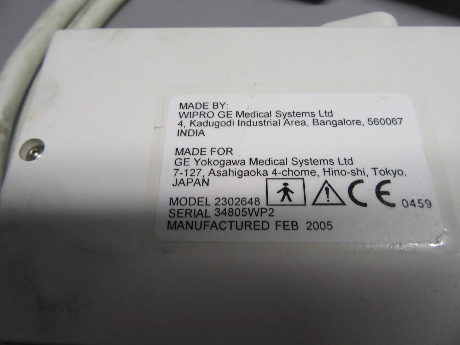 WiPro GE Medical Systems Model 2302648 Ultrasound Probe DIAGNOSTIC ULTRASOUND MACHINES FOR SALE