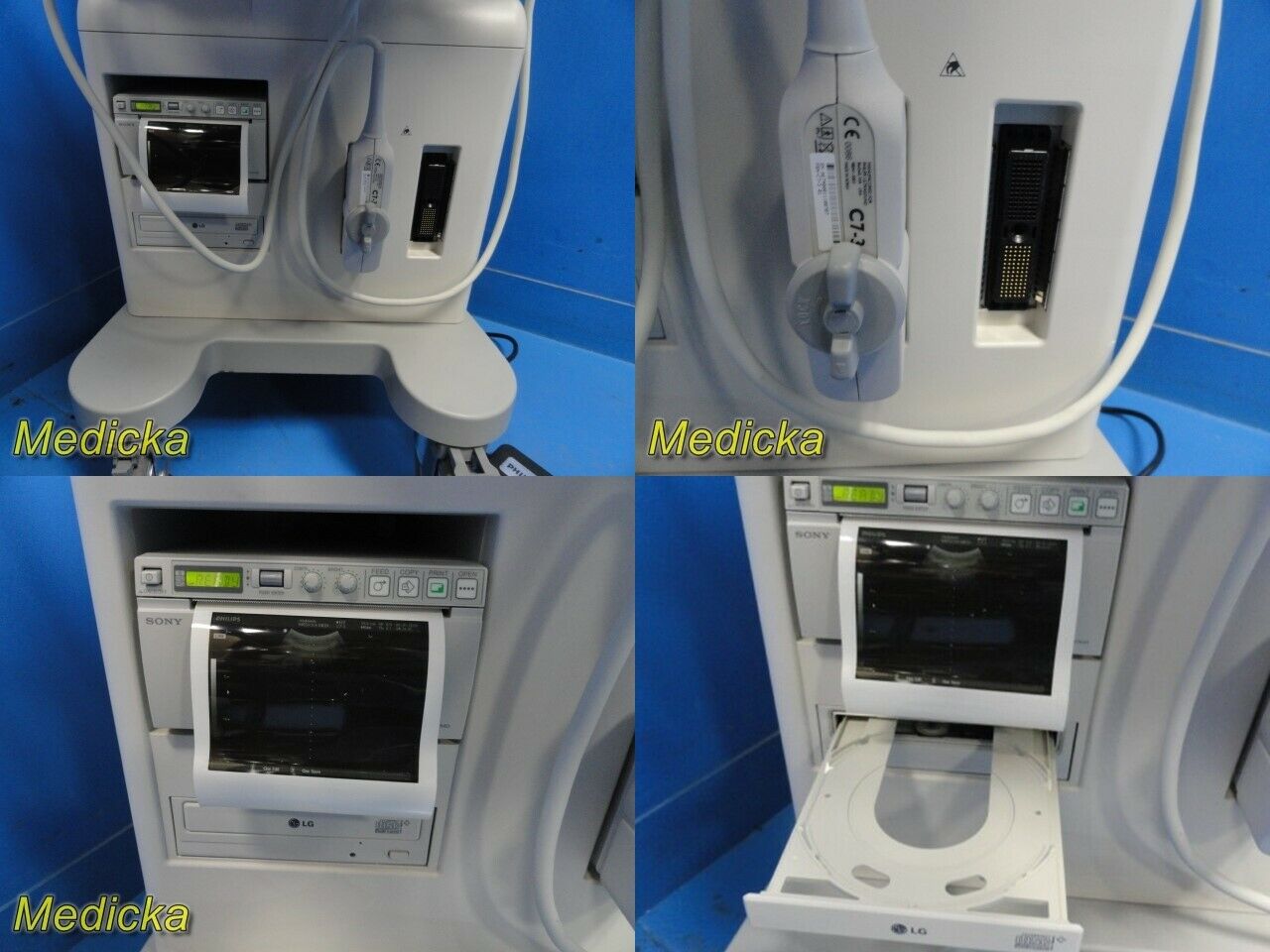 Philips HD3(HD3-Exp) Ultrasound System W/ C7-3 Convex Probe, Printer & PSU~25452 DIAGNOSTIC ULTRASOUND MACHINES FOR SALE