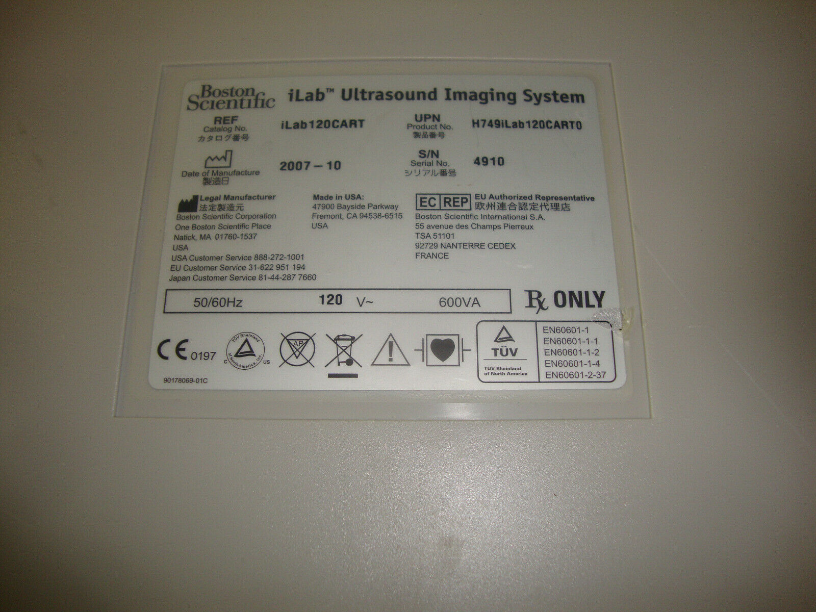 MONITOR for BOSTON SCIENTIFIC ILAB ULTRASOUND IMAGING SYSTEM 120CART DIAGNOSTIC ULTRASOUND MACHINES FOR SALE