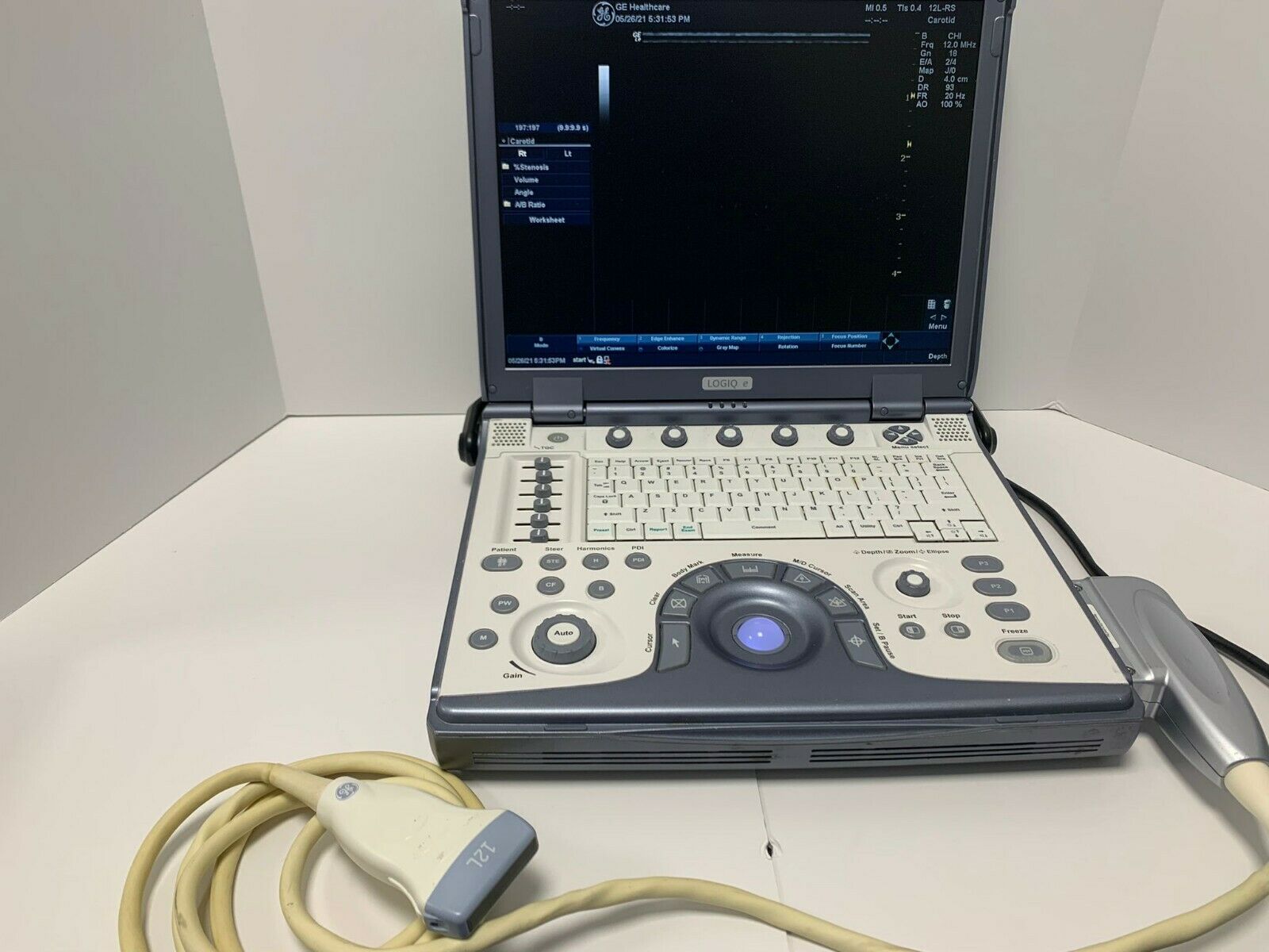 GE Logiq e Portable Ultrasound Machine System With 12L-RS DIAGNOSTIC ULTRASOUND MACHINES FOR SALE